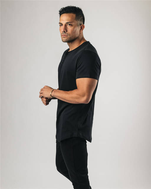     			Pink Angel Men 100% Cotton Slim Fit Solid T-Shirt ( Black )