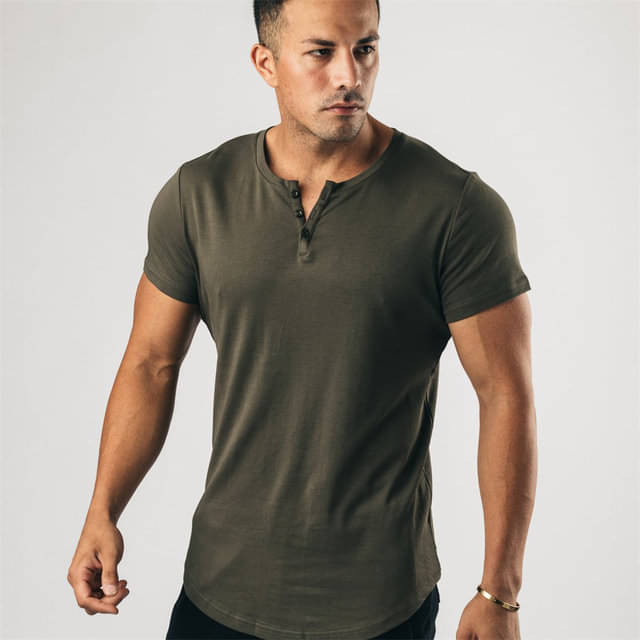     			Pink Angel Men 100% Cotton Slim Fit Solid T-Shirt ( Olive )