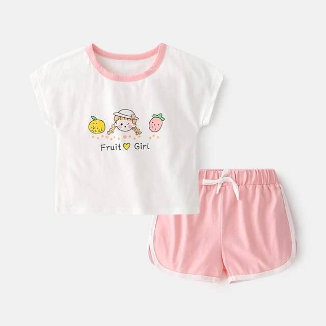     			Pink Angel Pack of 1 Unisex Cotton T-Shirt & Shorts Set ( Pink )
