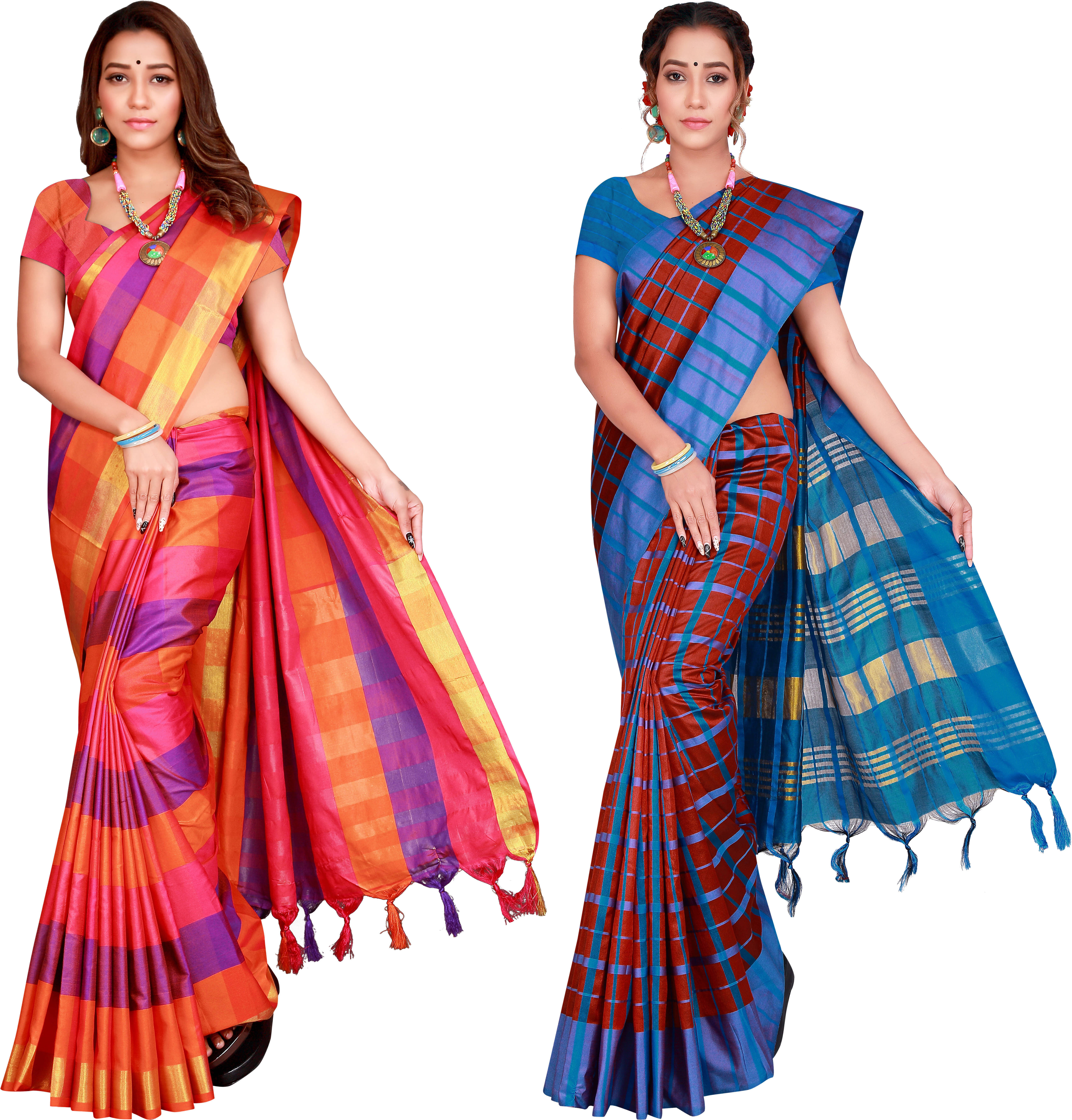     			Priyansh Creation Cotton Silk Printed Saree With Unstitched Blouse Piece ( Multicolor )