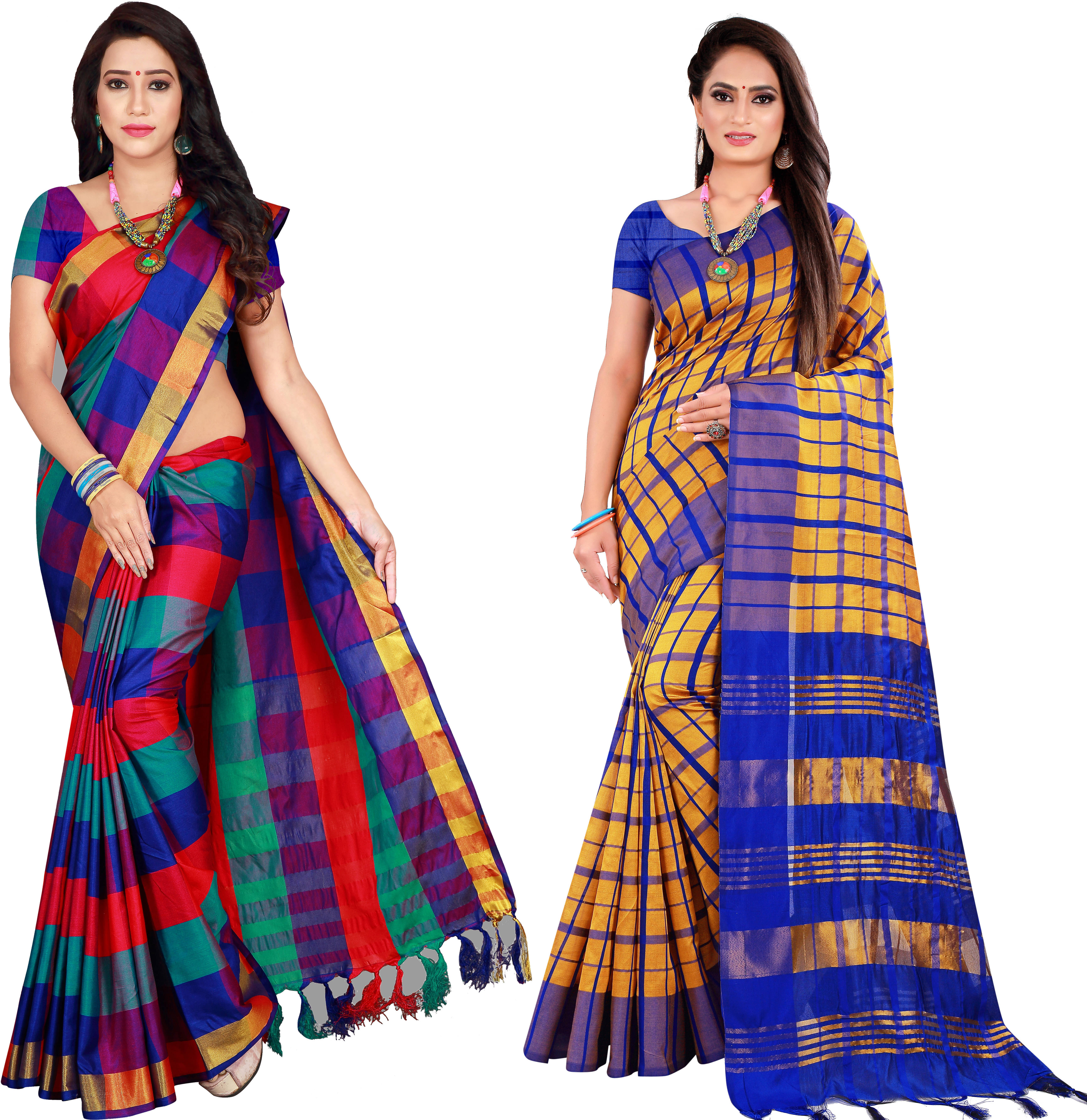     			Priyansh Creation Cotton Silk Printed Saree With Unstitched Blouse Piece ( Multicolor )