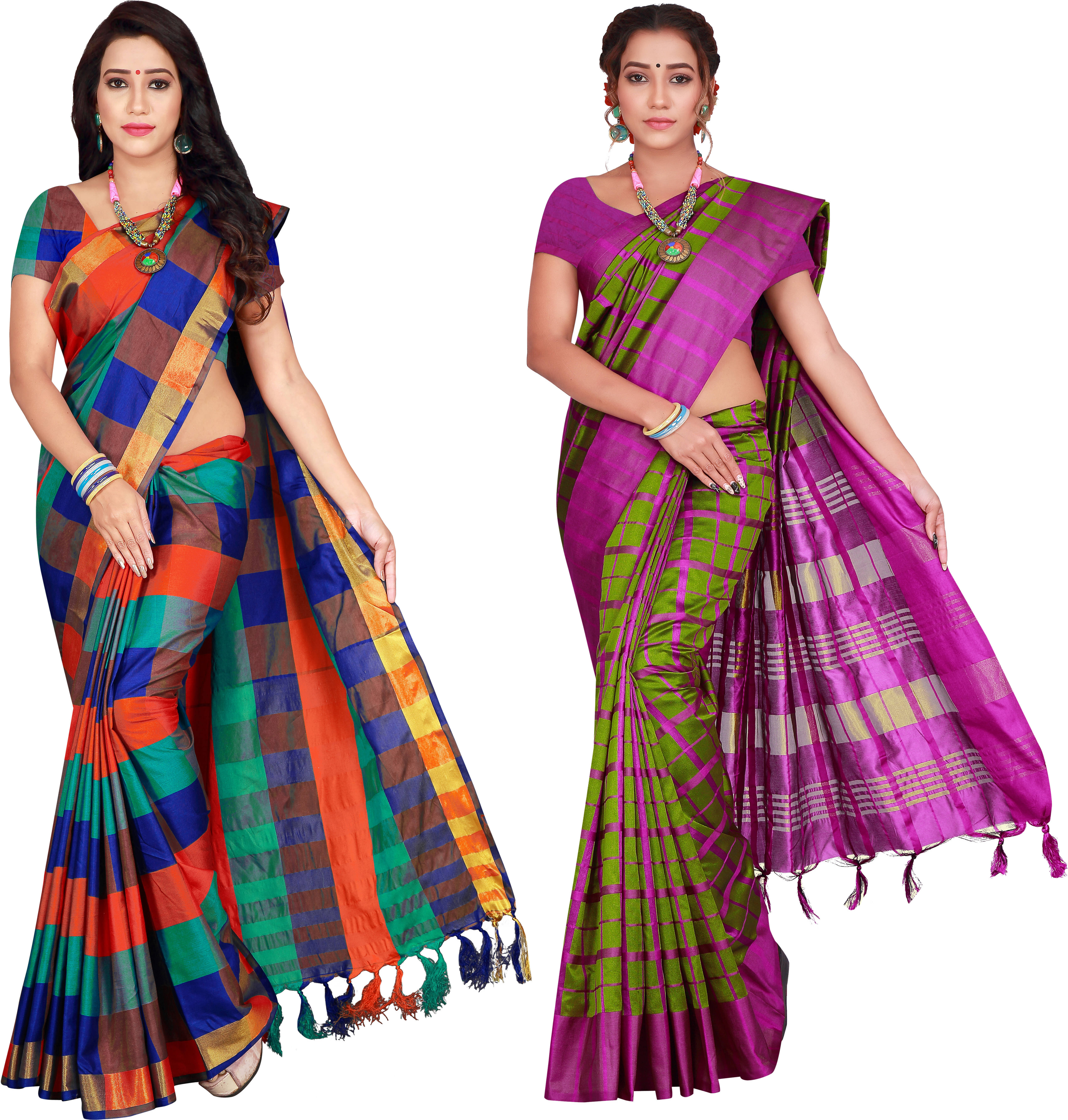     			Priyansh Creation Cotton Silk Printed Saree With Unstitched Blouse Piece ( Multicolor )