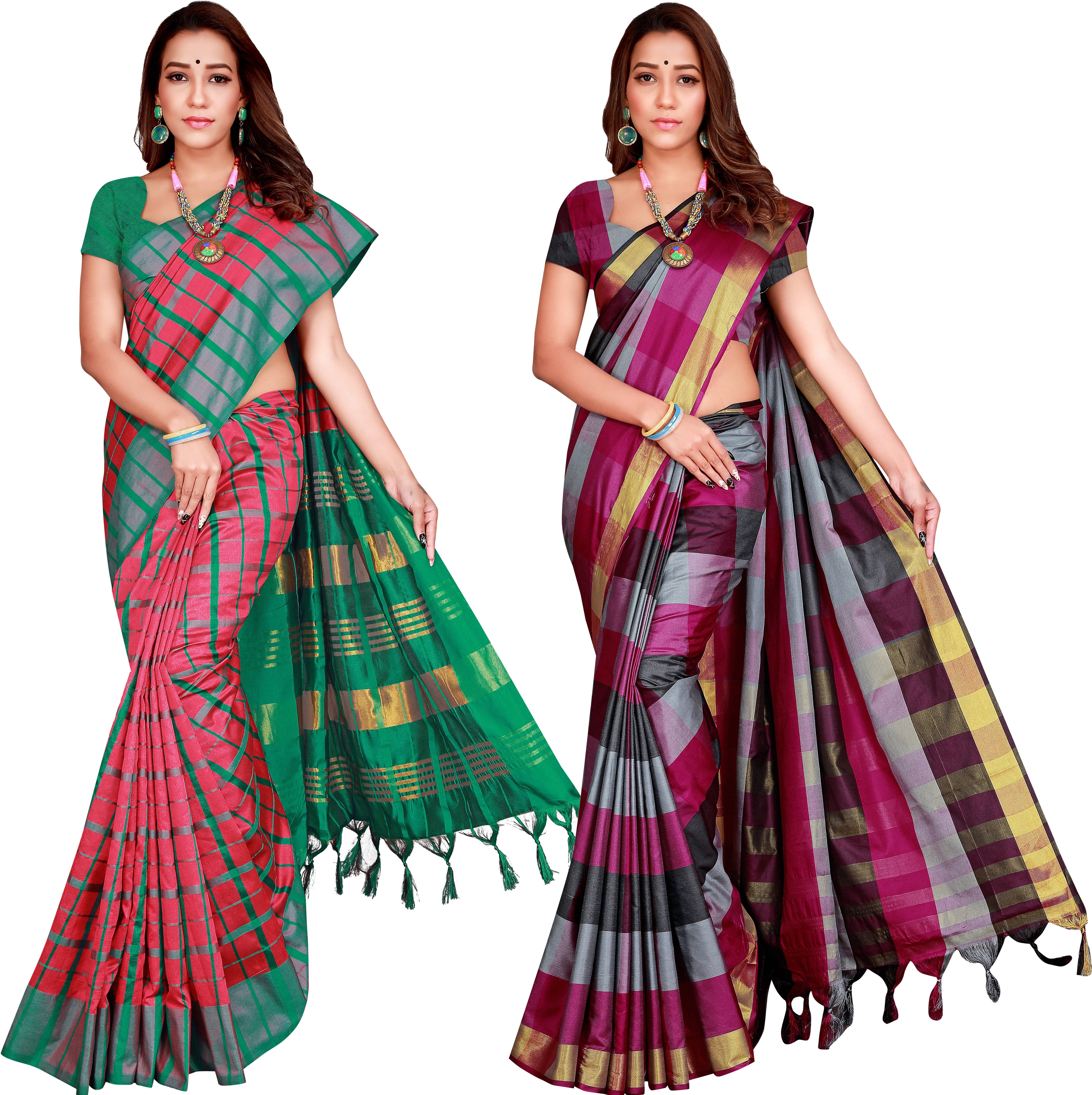     			Priyansh Creation Cotton Silk Printed Saree With Unstitched Blouse Piece ( Multicolor )