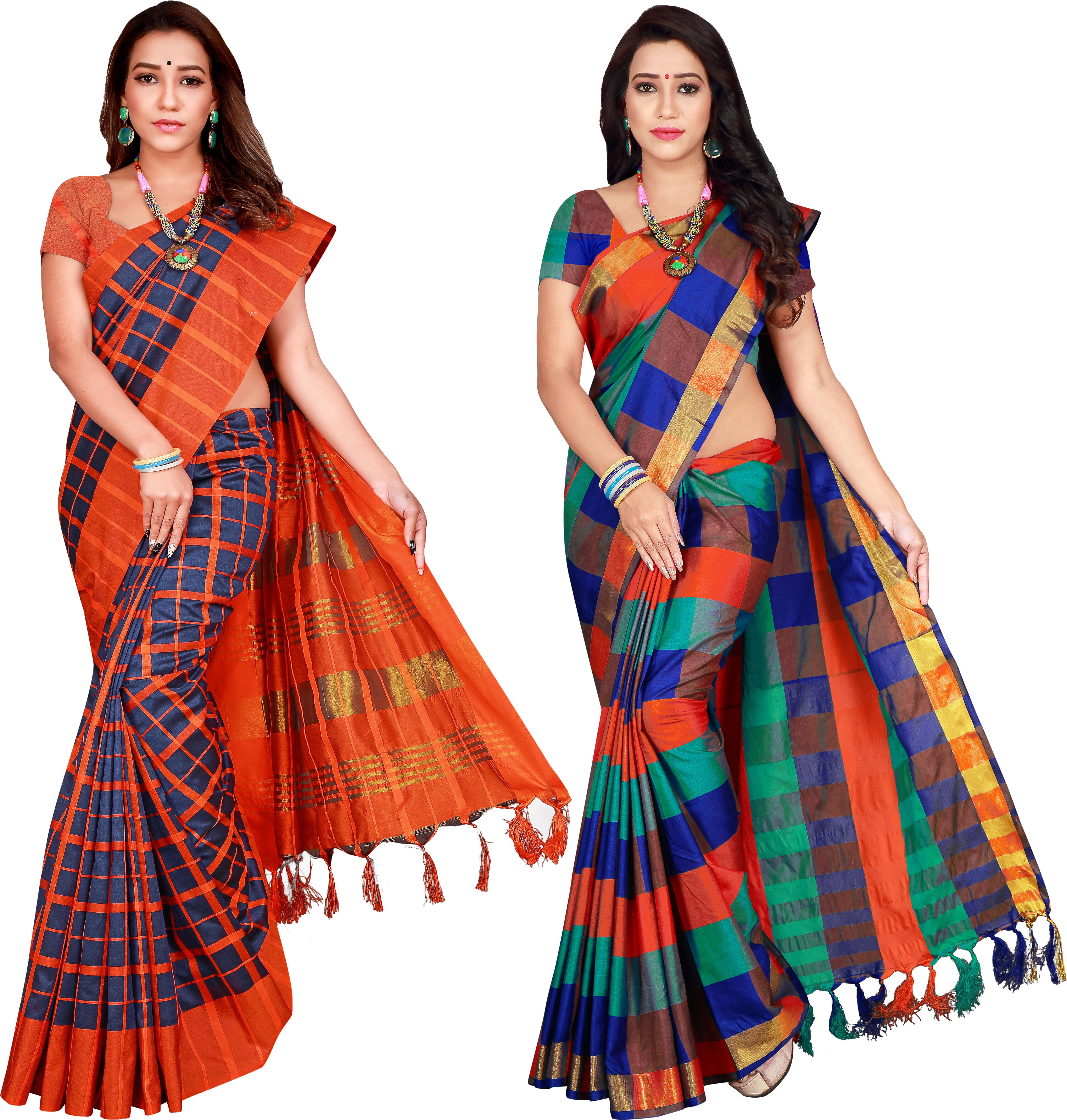     			Priyansh Creation Cotton Silk Printed Saree With Unstitched Blouse Piece ( Multicolor )