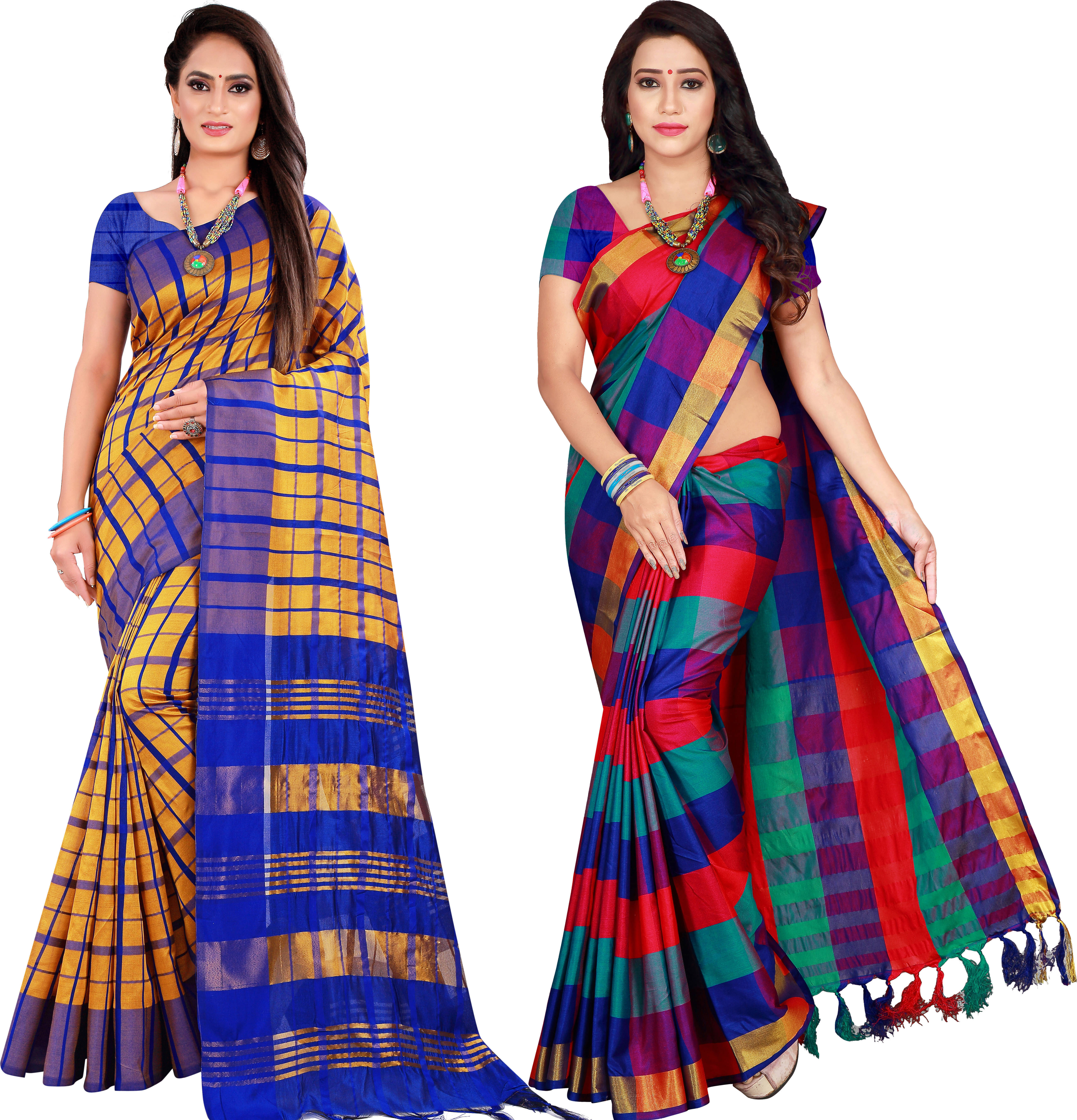     			Priyansh Creation Cotton Silk Printed Saree With Unstitched Blouse Piece ( Multicolor )