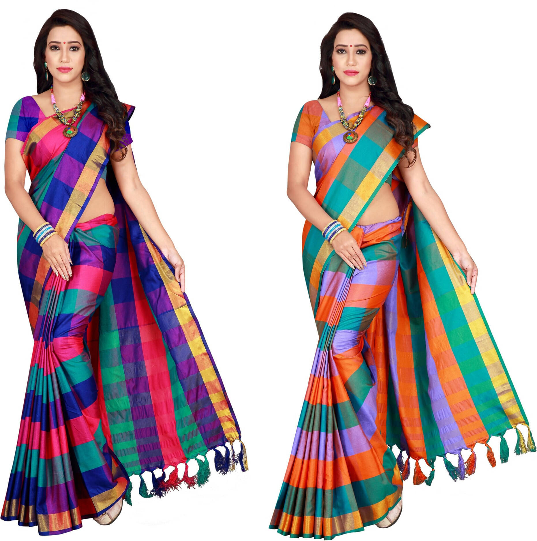     			Priyansh Creation Cotton Silk Printed Saree With Unstitched Blouse Piece ( Multicolor )