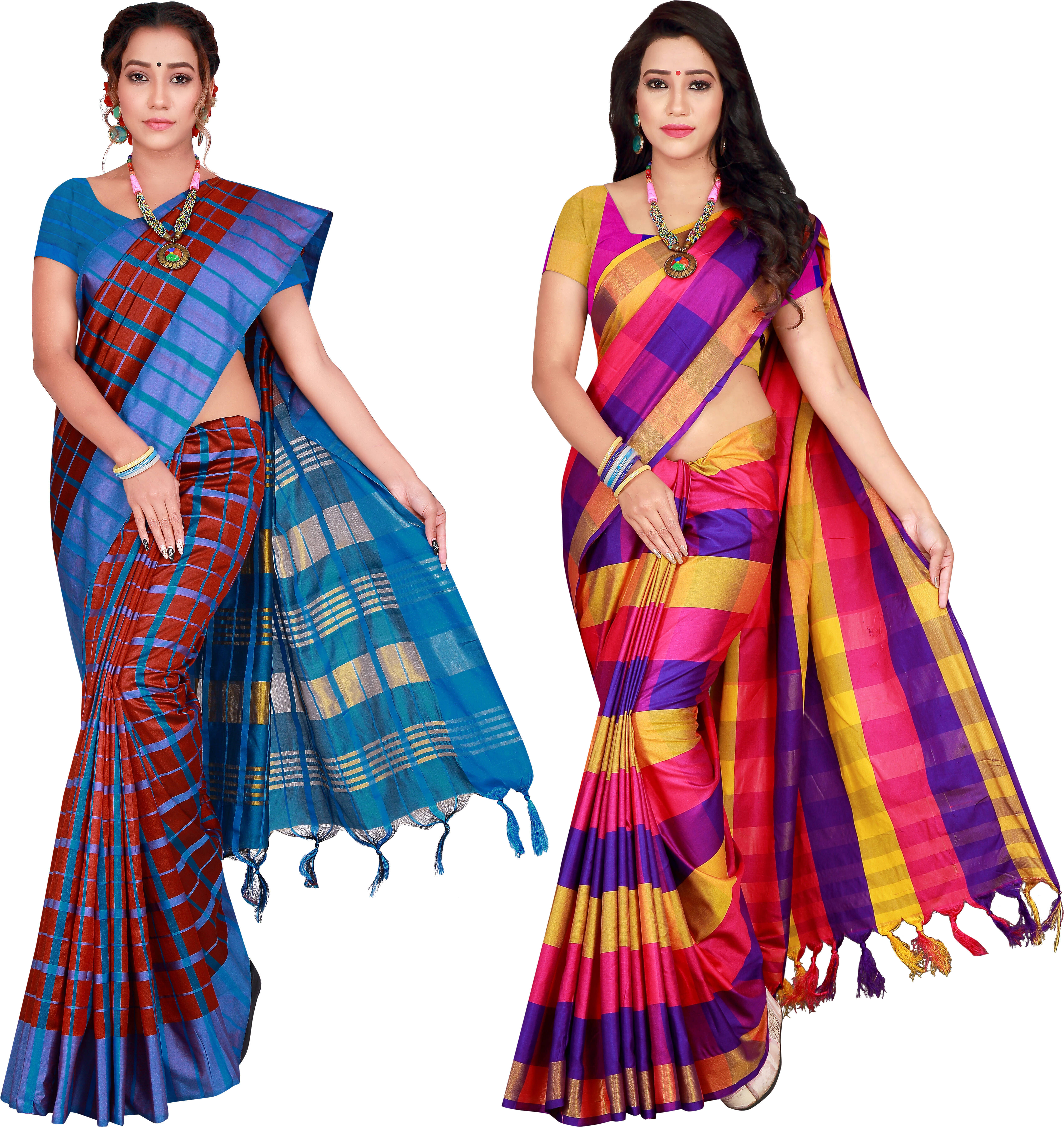     			Priyansh Creation Cotton Silk Printed Saree With Unstitched Blouse Piece ( Multicolor )