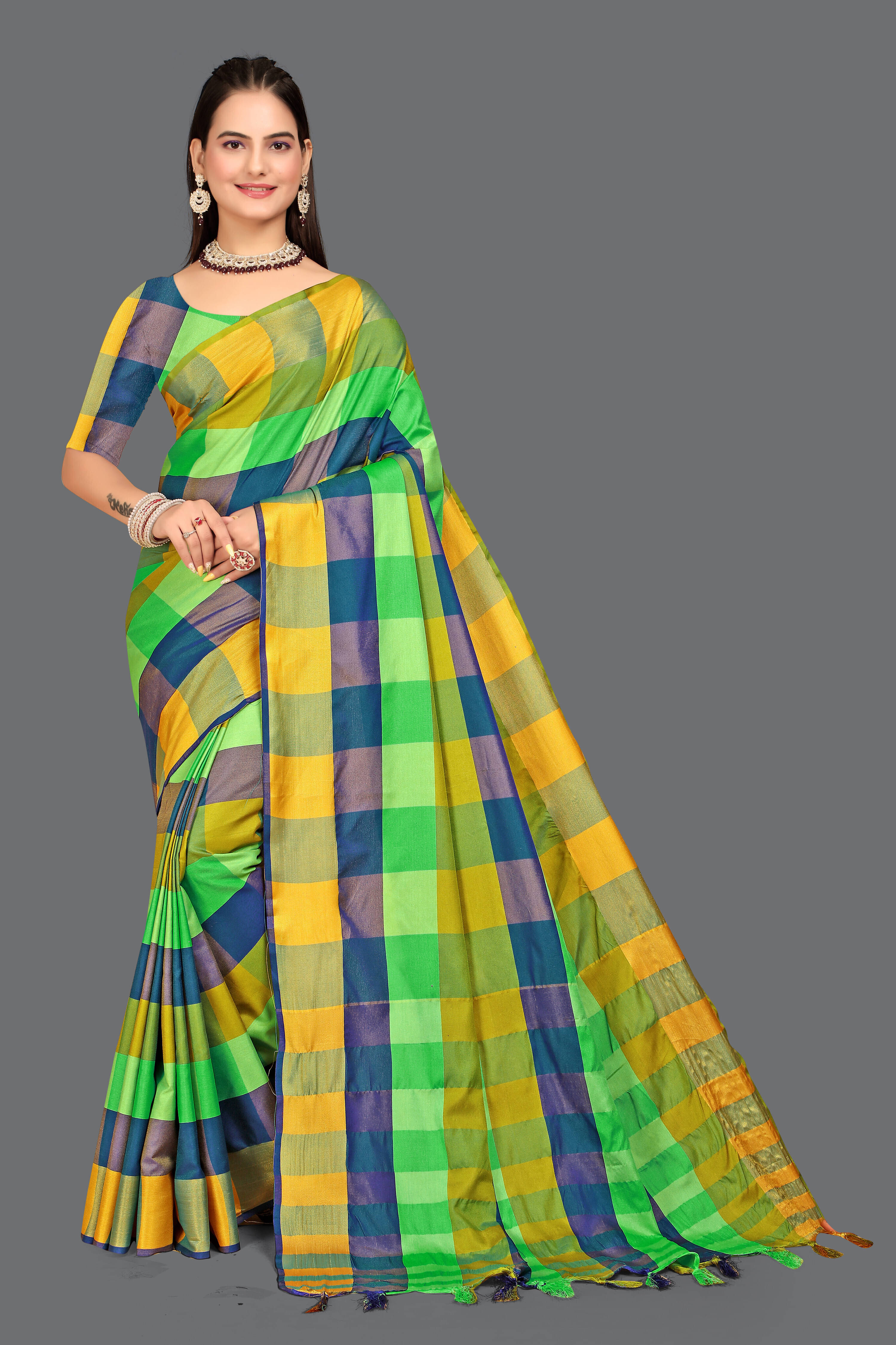     			Priyansh Creation Cotton Silk Printed Saree With Unstitched Blouse Piece ( Multicolor )