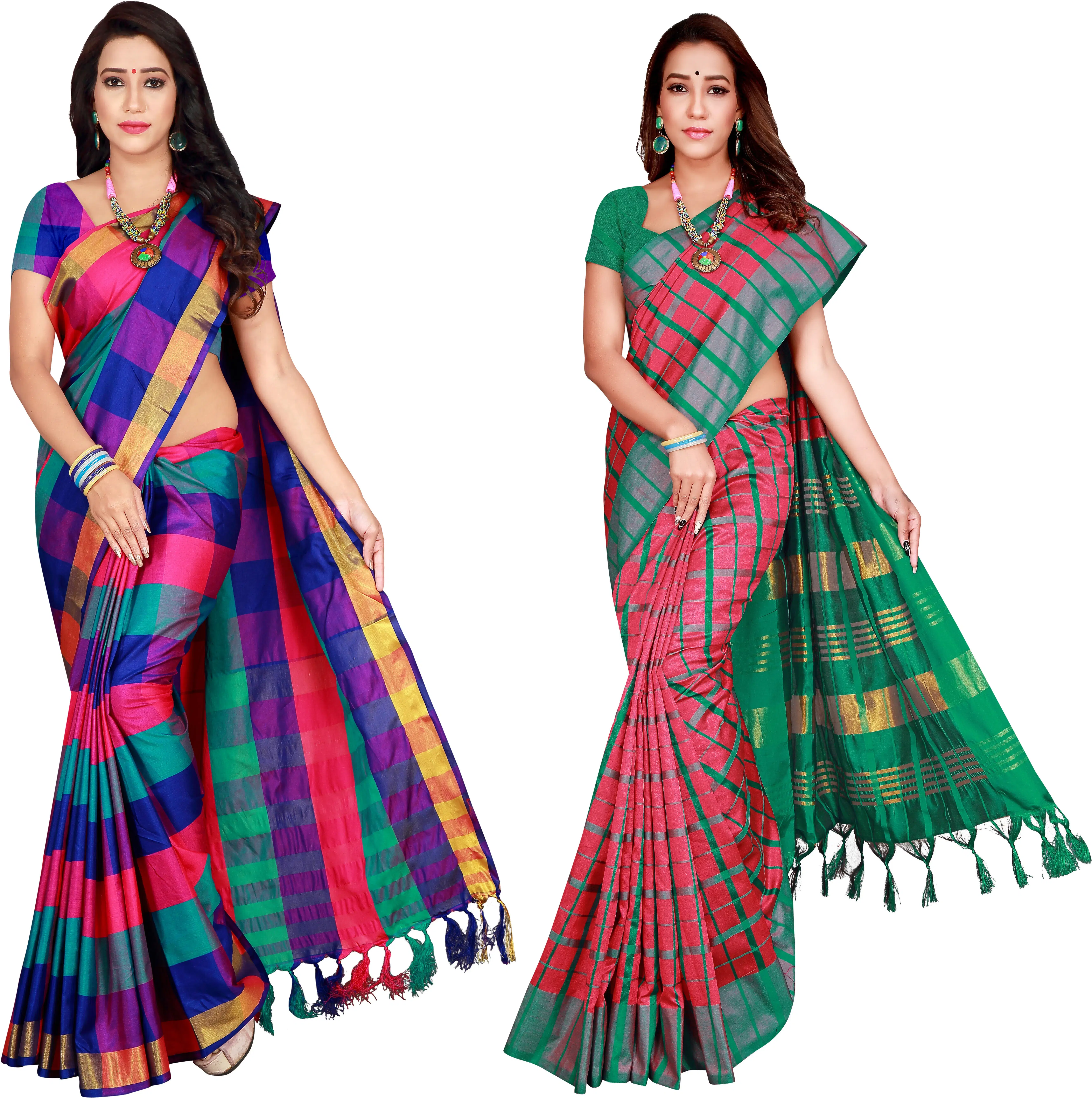     			Priyansh Creation Cotton Silk Printed Saree With Unstitched Blouse Piece ( Multicolor )