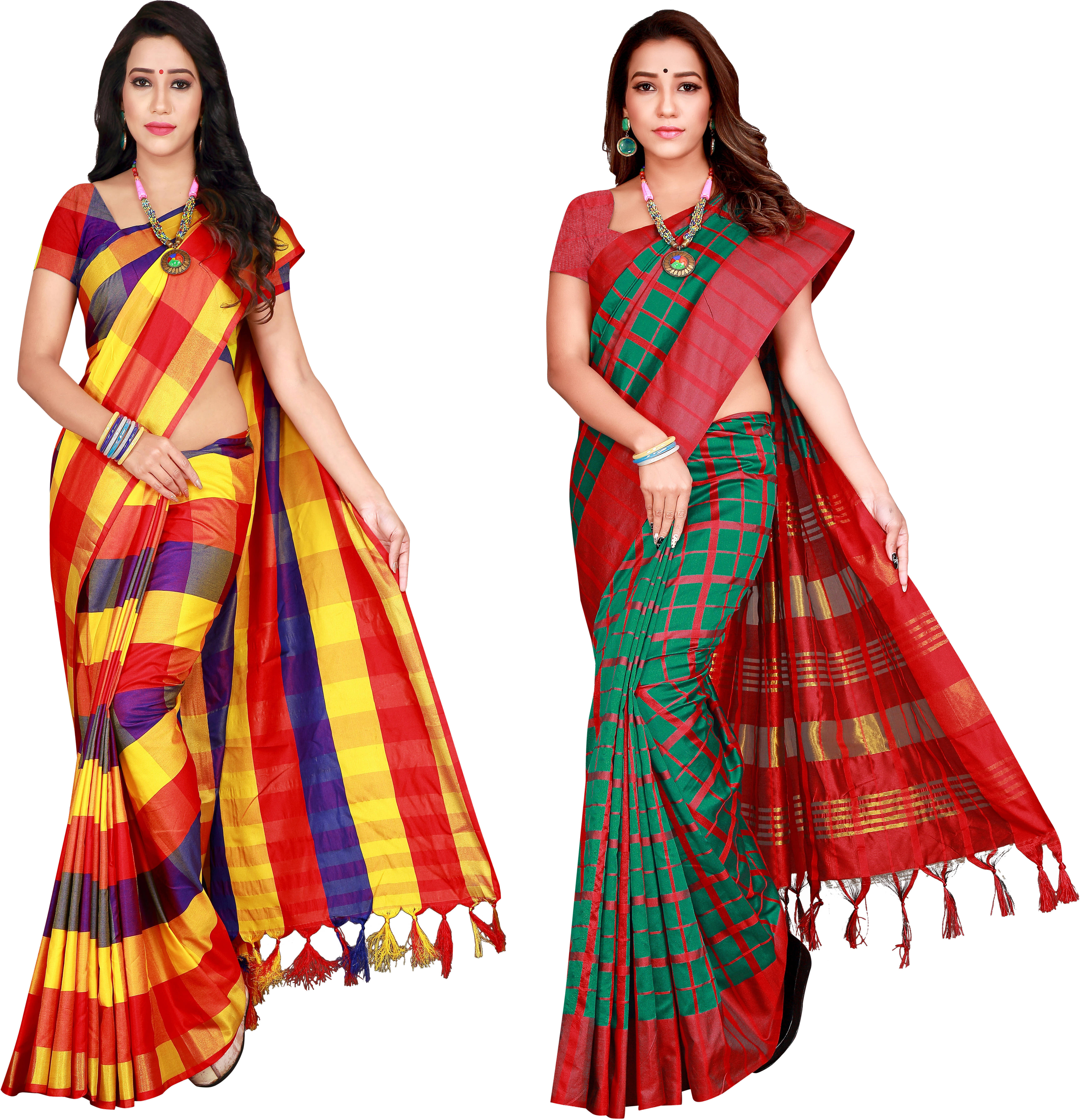     			Priyansh Creation Cotton Silk Printed Saree With Unstitched Blouse Piece ( Multicolor )