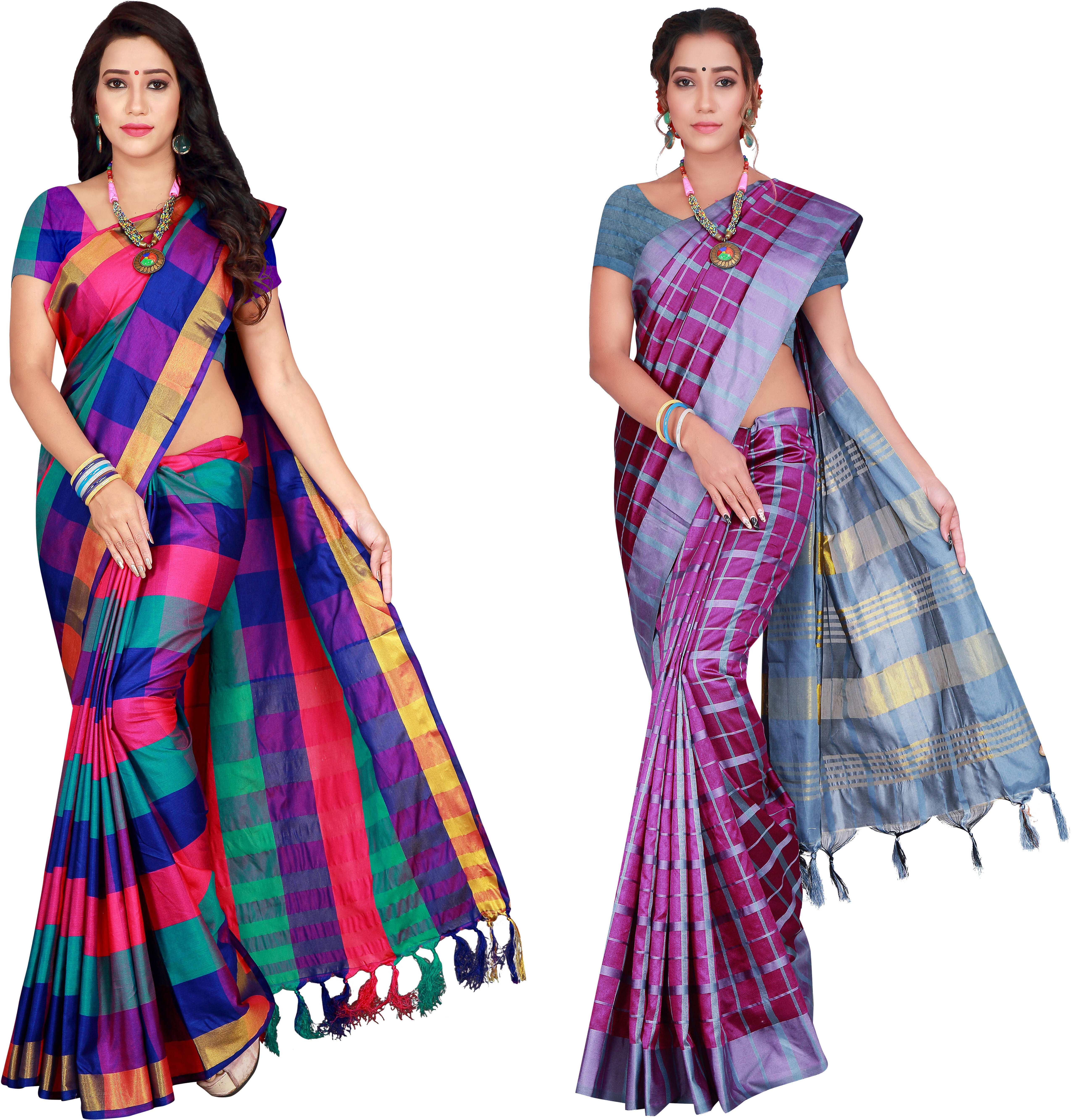     			Priyansh Creation Cotton Silk Printed Saree With Unstitched Blouse Piece ( Multicolor )