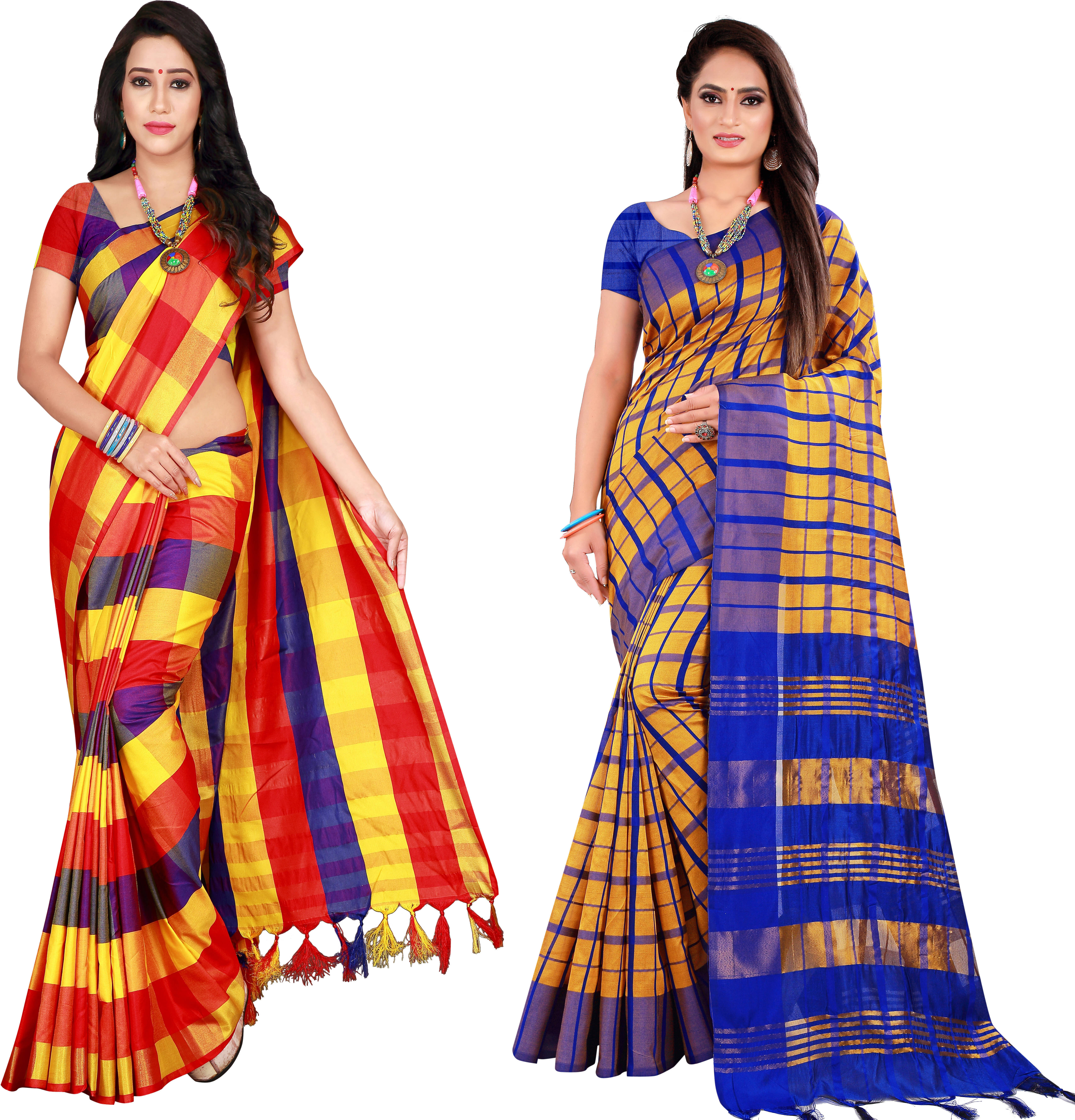    			Priyansh Creation Cotton Silk Printed Saree With Unstitched Blouse Piece ( Multicolor )