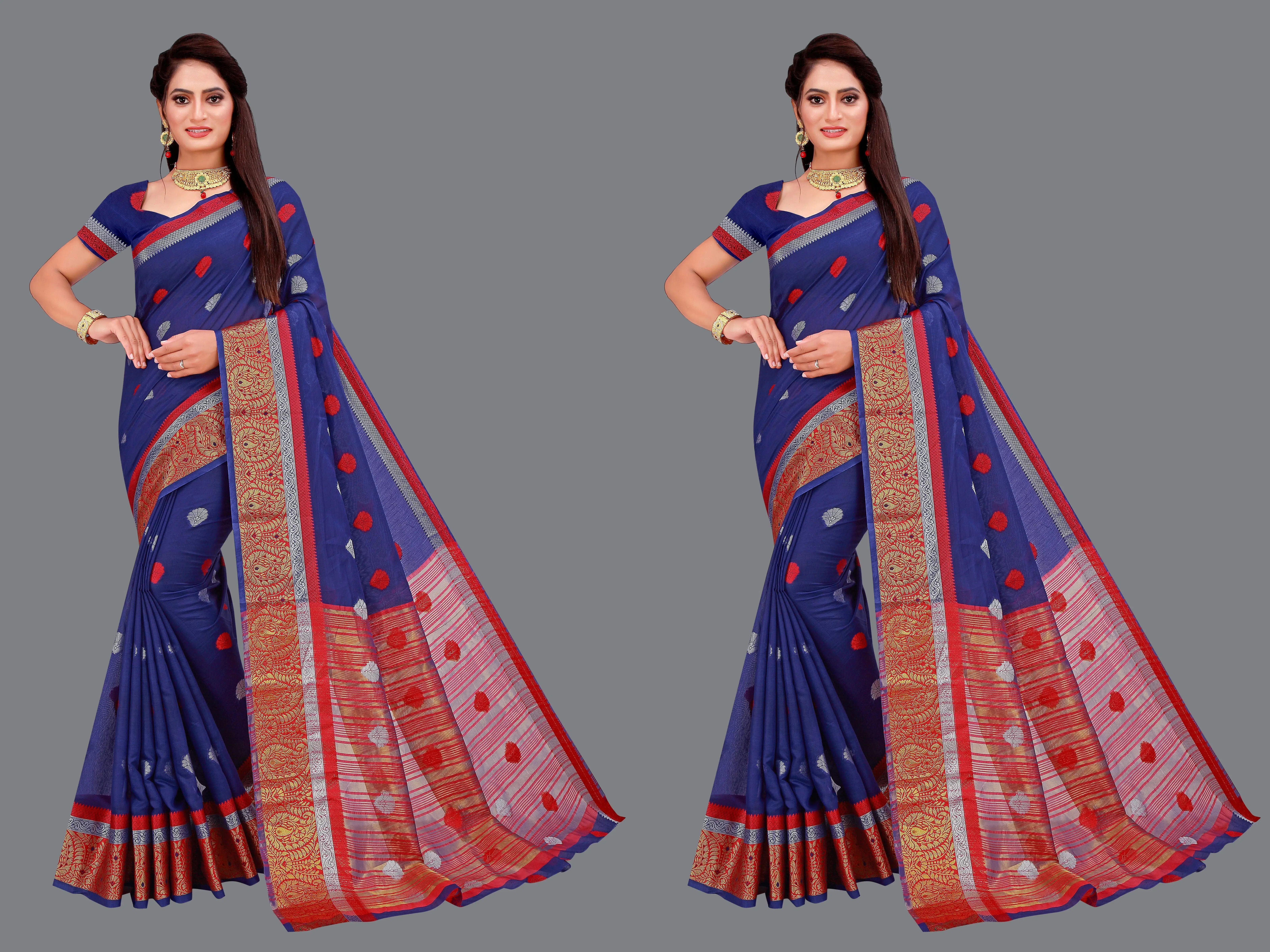     			Priyansh Creation Cotton Silk Printed Saree With Unstitched Blouse Piece ( Multicolor )