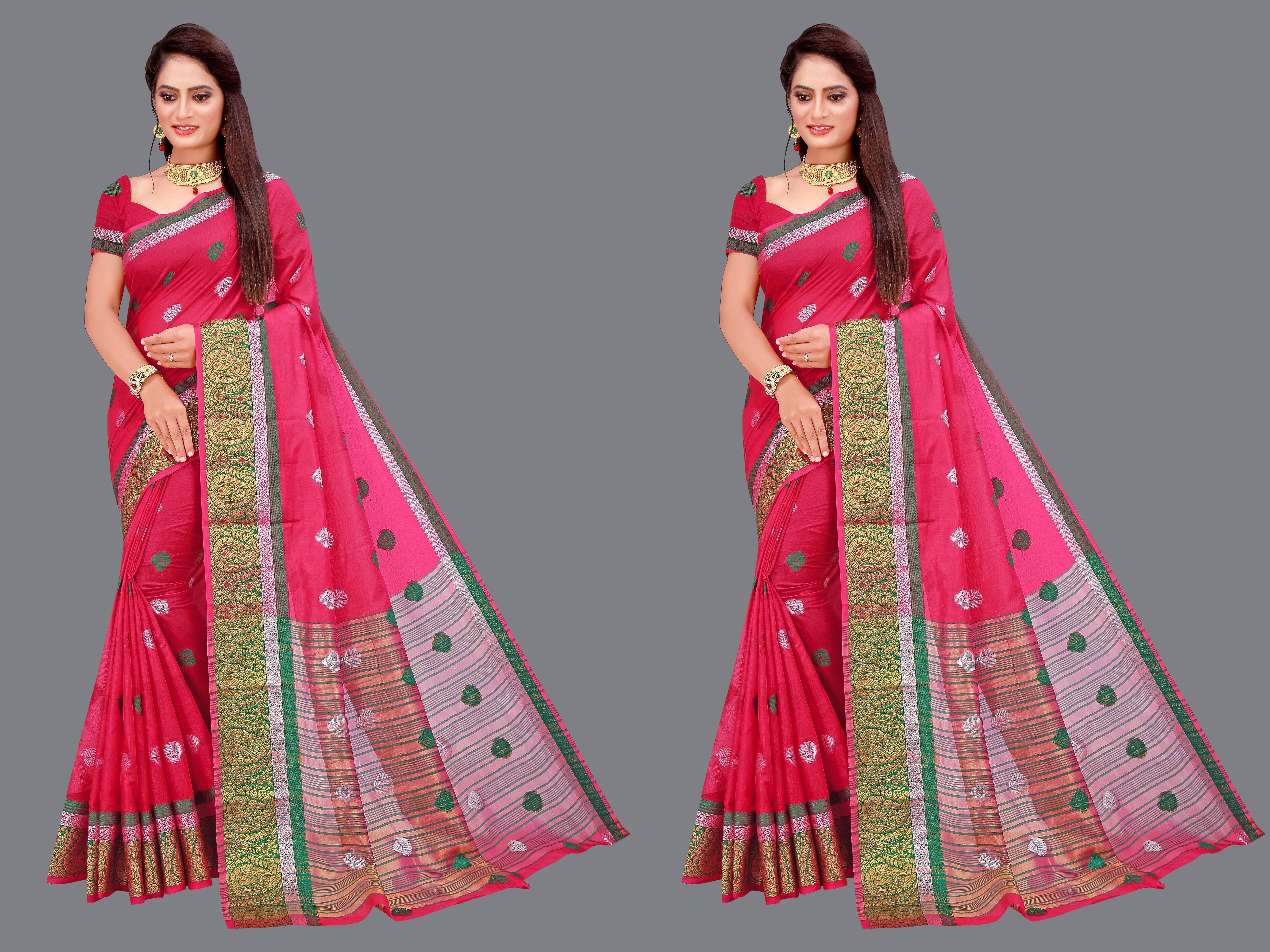     			Priyansh Creation Cotton Silk Printed Saree With Unstitched Blouse Piece ( Multicolor )