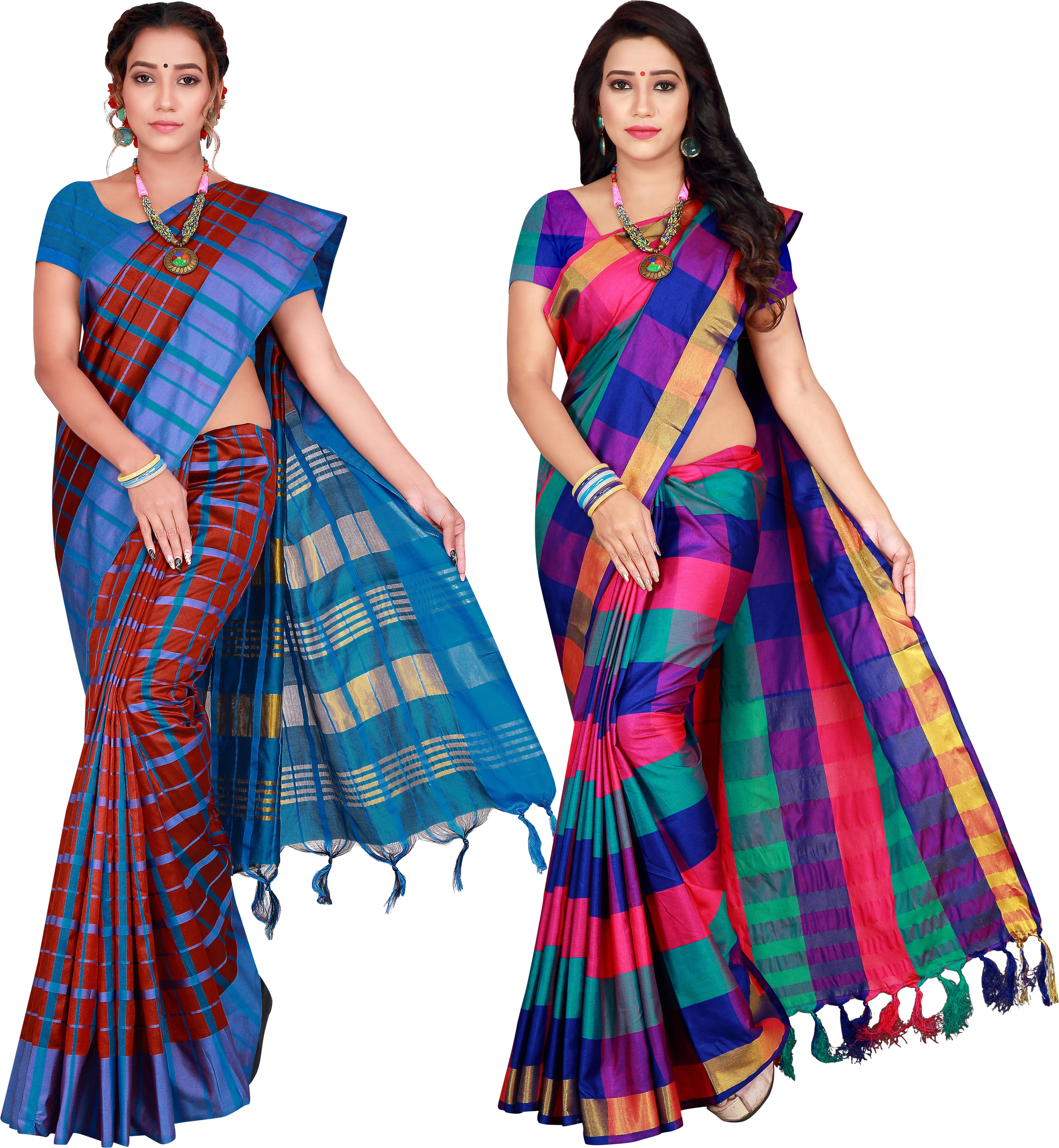     			Priyansh Creation Cotton Silk Printed Saree With Unstitched Blouse Piece ( Multicolor )