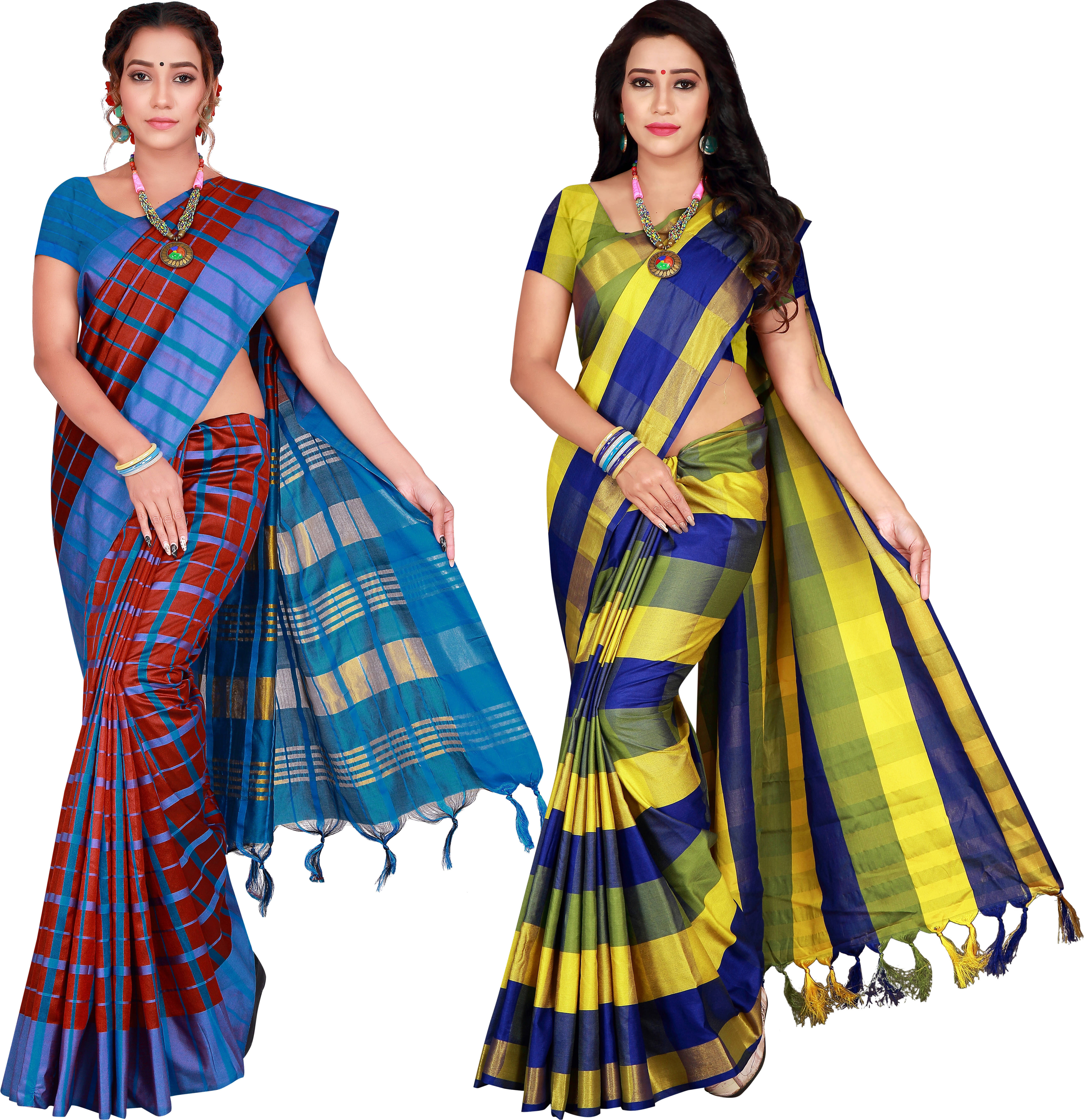     			Priyansh Creation Cotton Silk Printed Saree With Unstitched Blouse Piece ( Multicolor )