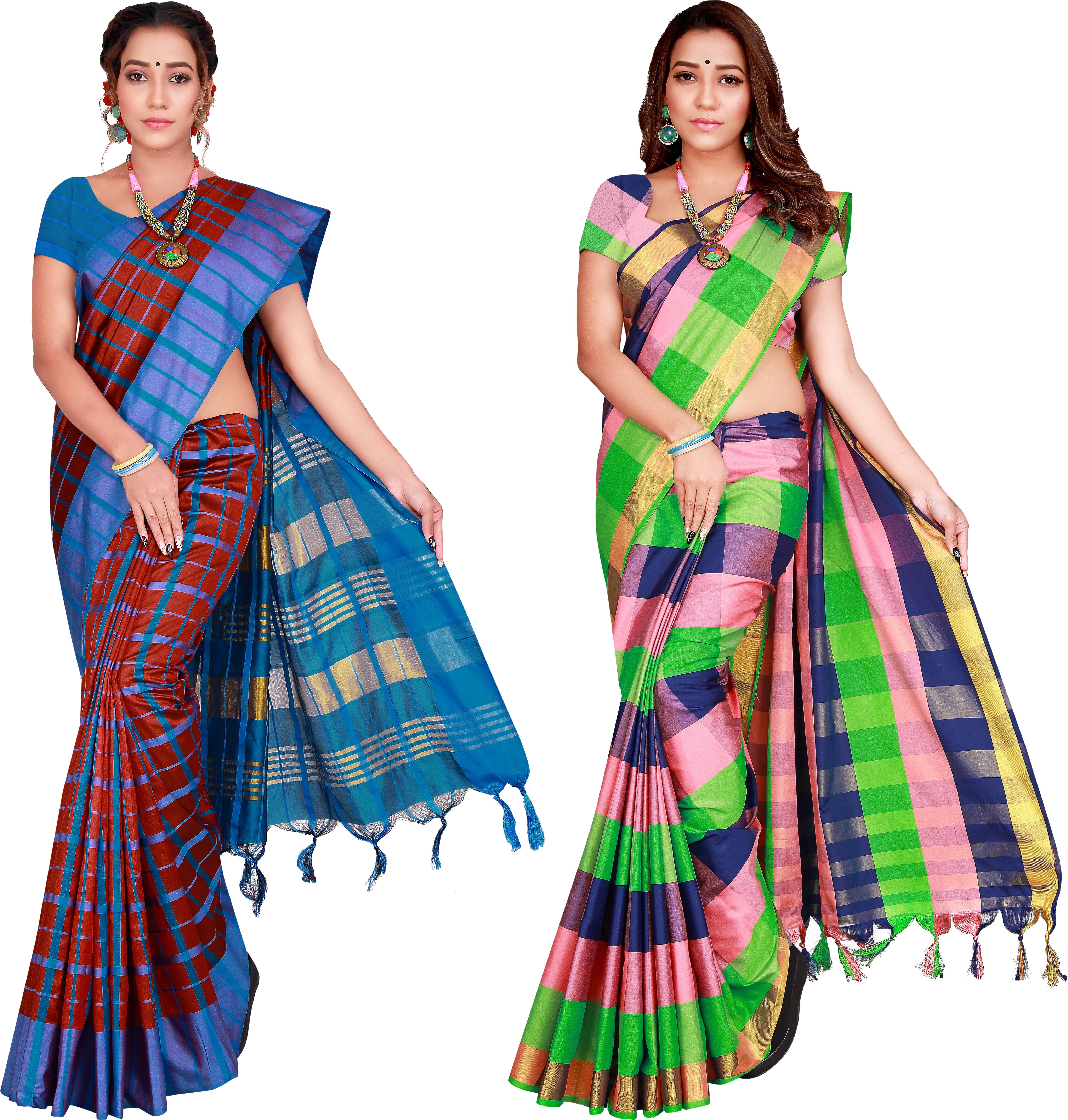     			Priyansh Creation Cotton Silk Printed Saree With Unstitched Blouse Piece ( Multicolor )