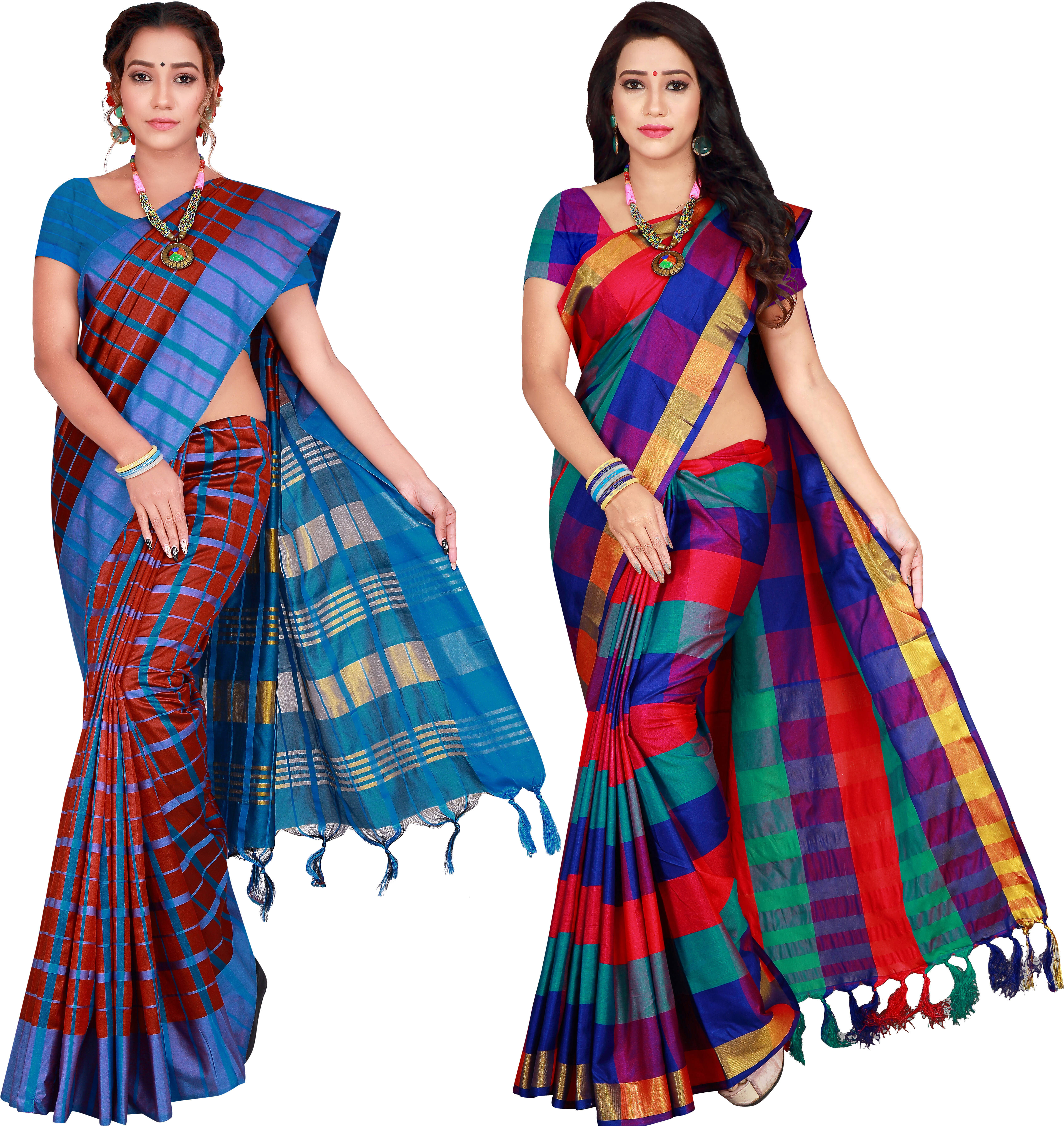     			Priyansh Creation Cotton Silk Printed Saree With Unstitched Blouse Piece ( Multicolor )