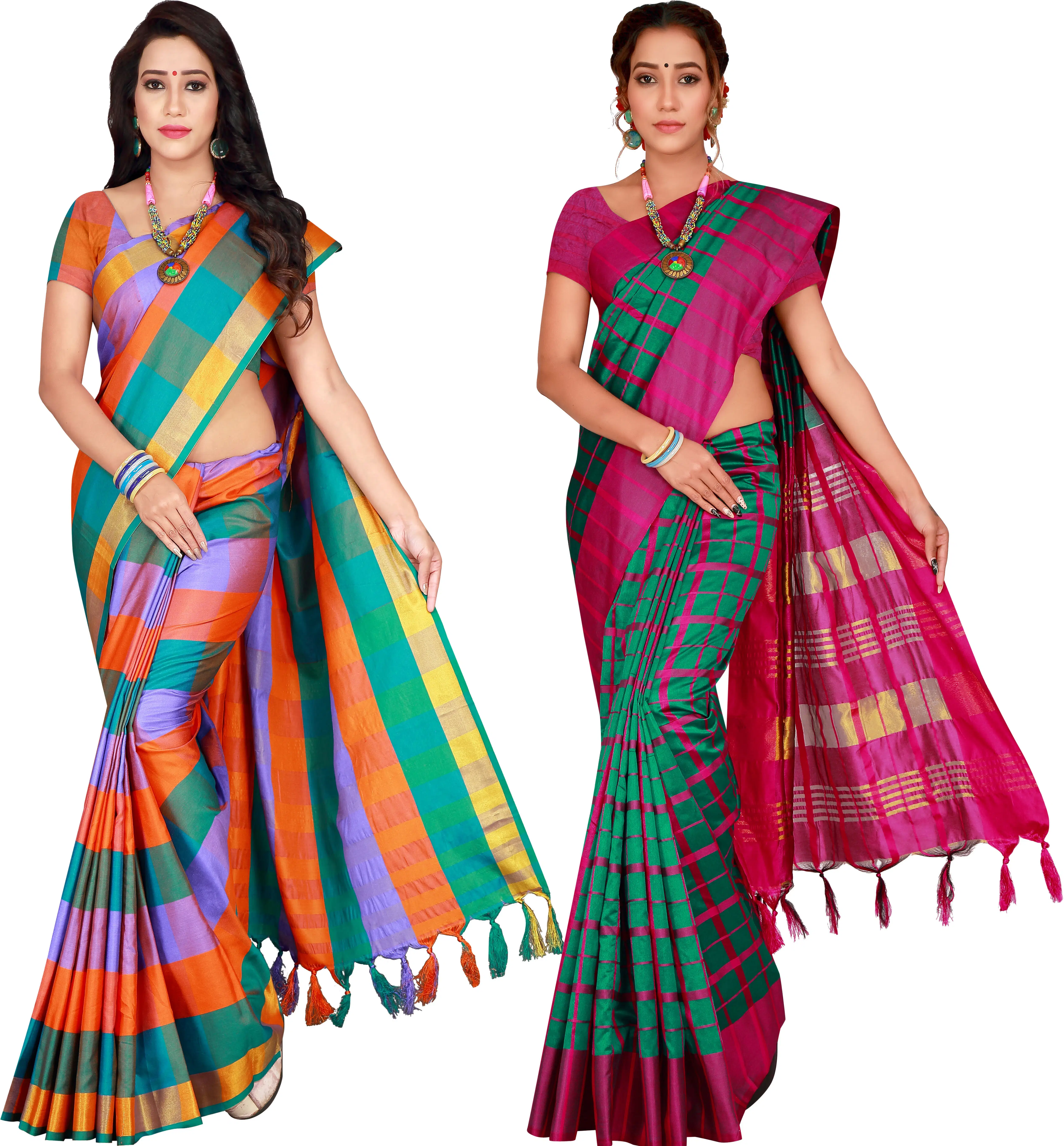     			Priyansh Creation Cotton Silk Printed Saree With Unstitched Blouse Piece ( Multicolor )