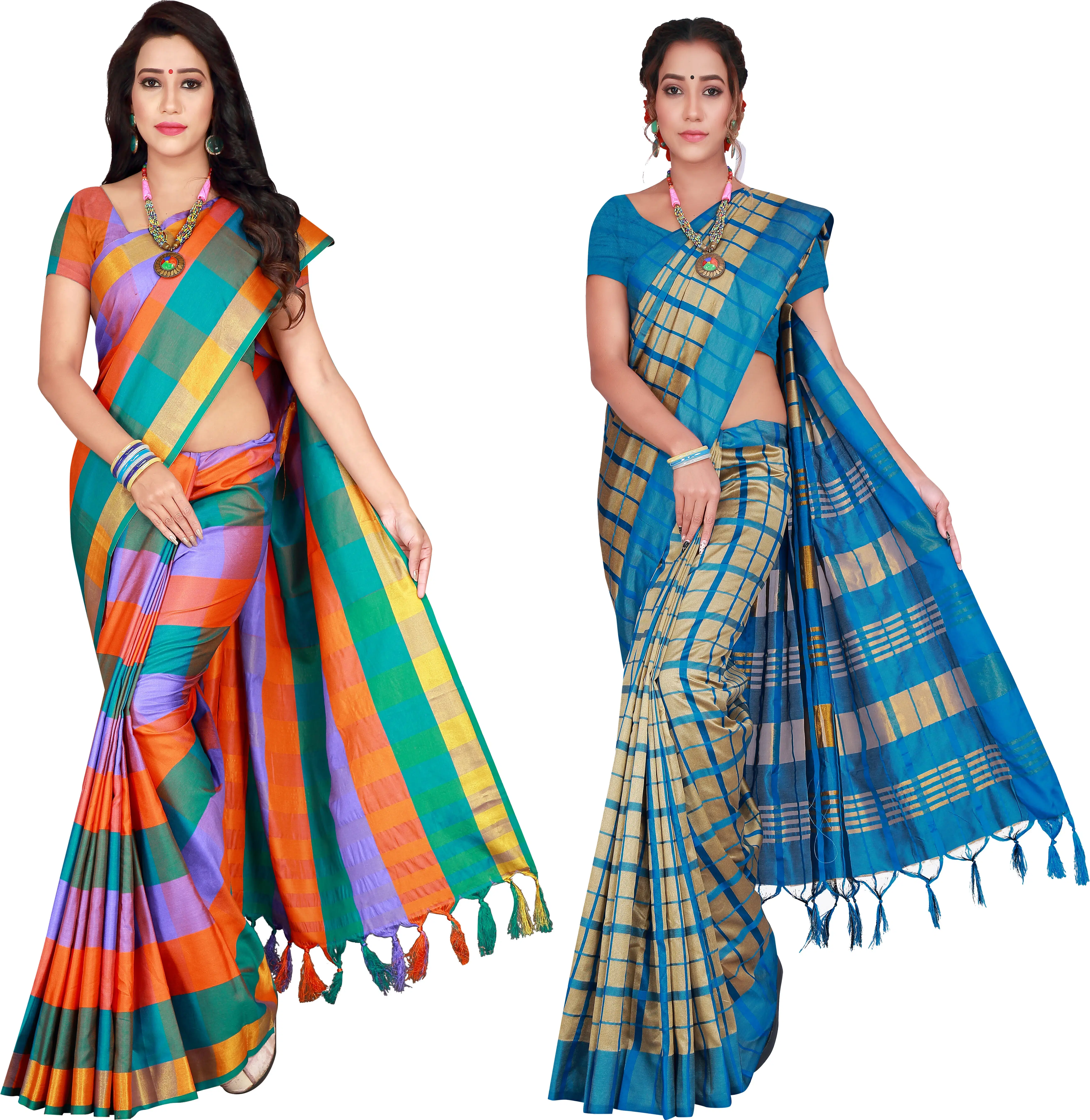     			Priyansh Creation Cotton Silk Printed Saree With Unstitched Blouse Piece ( Multicolor )