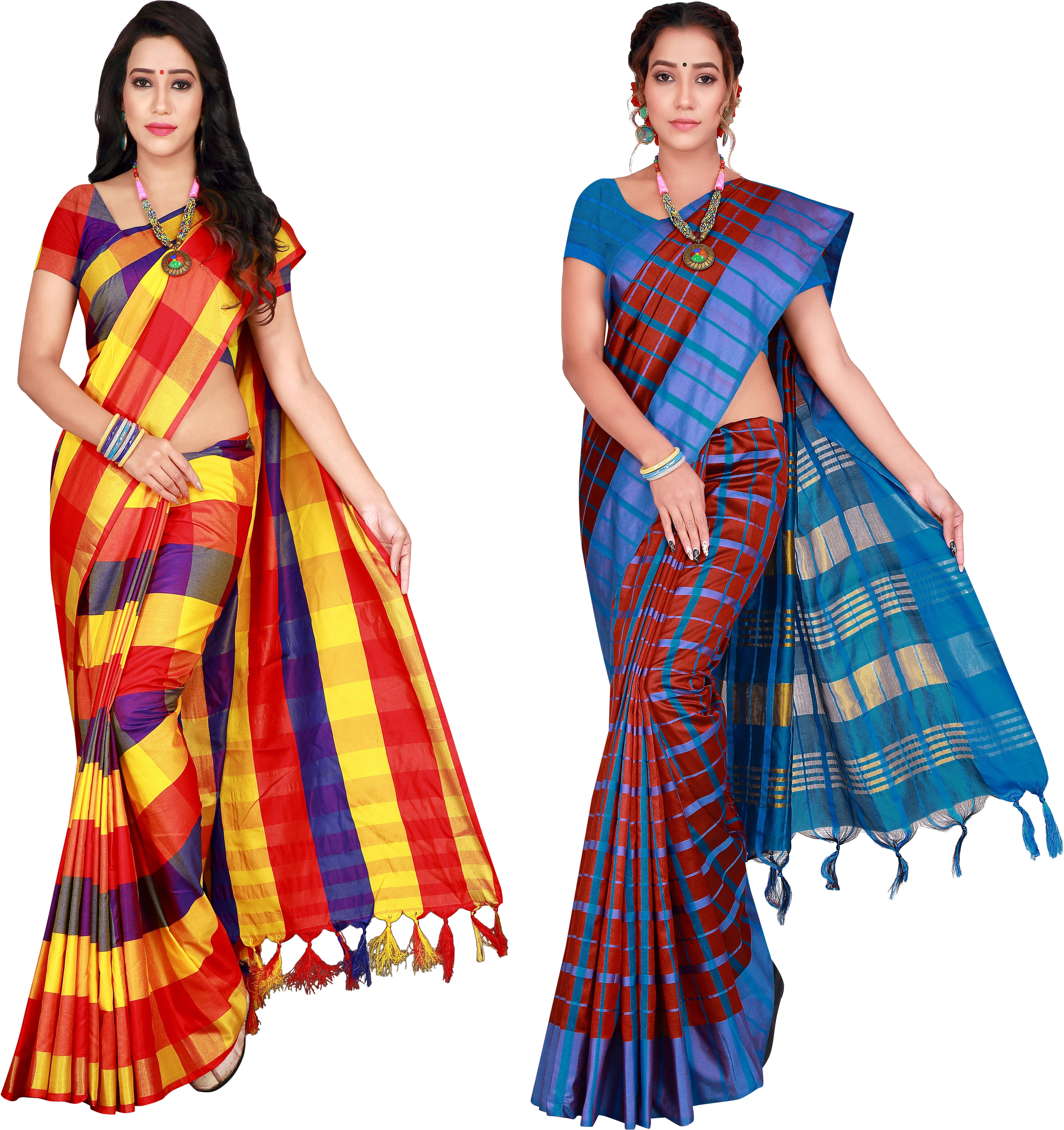     			Priyansh Creation Cotton Silk Printed Saree With Unstitched Blouse Piece ( Multicolor )