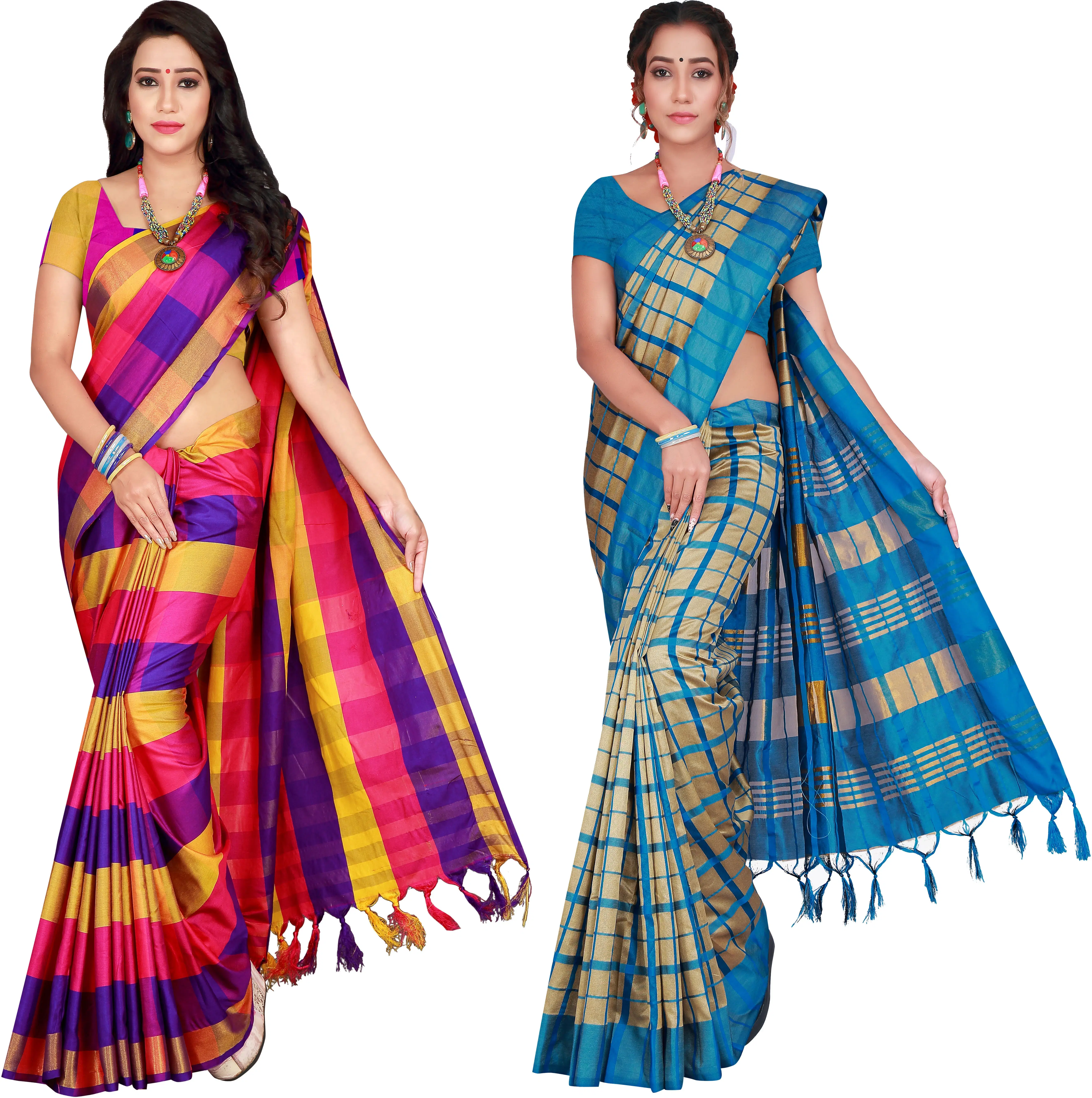     			Priyansh Creation Cotton Silk Printed Saree With Unstitched Blouse Piece ( Multicolor )