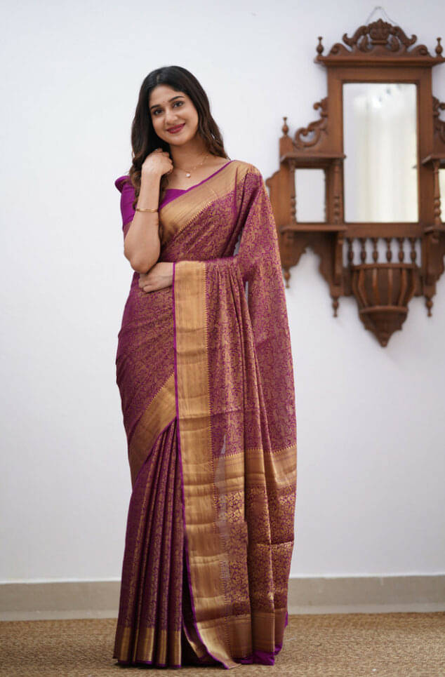 Rameshwaram creative Silk Woven Banarasi saree With Unstitched Blouse Piece ( Magenta ) Rameshwaram creative Silk Woven Banarasi saree With Unstitched Blouse Piece ( Magenta )