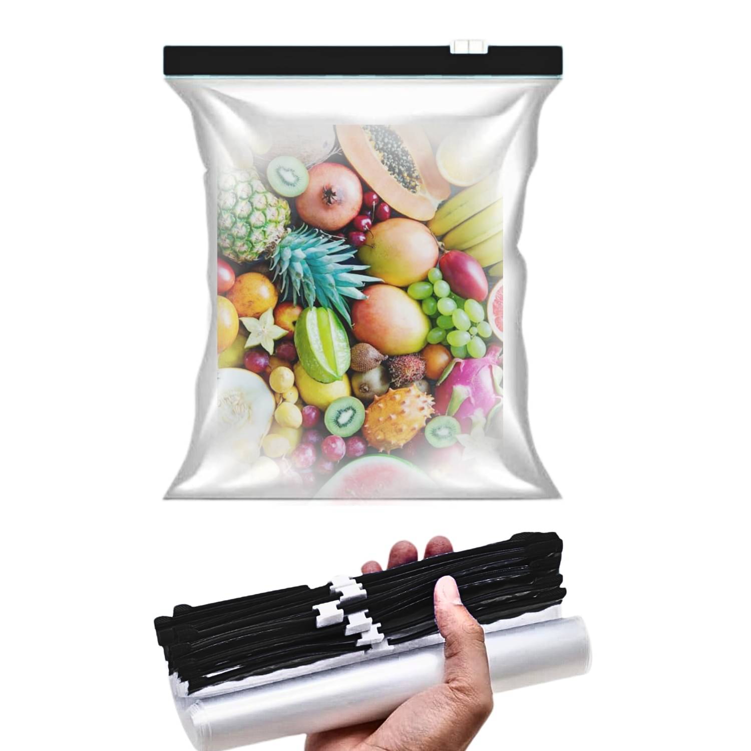     			Rangro Pack of 45 M(9X10) Ziplock Bags for Fridge – Reusable Slider Pouch for Vegetables, Fresh Food Storage & Travel | Slider Zipper Lock Pouches, Plastic Zip Covers (Small/Large, Multipurpose)