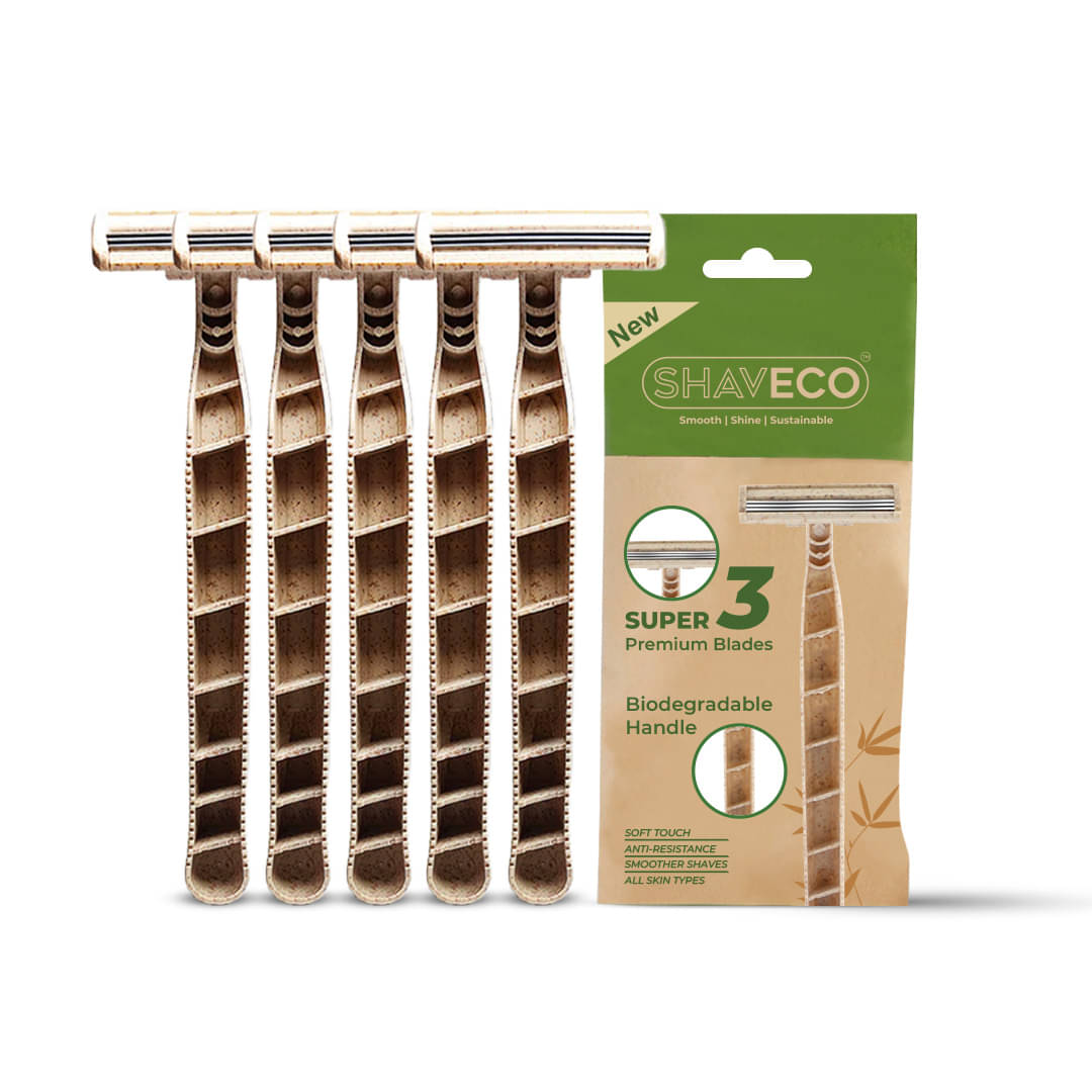     			SHAVECO Mens Adjustable Disposable 3 Blades Razor ( Pack of 5 )