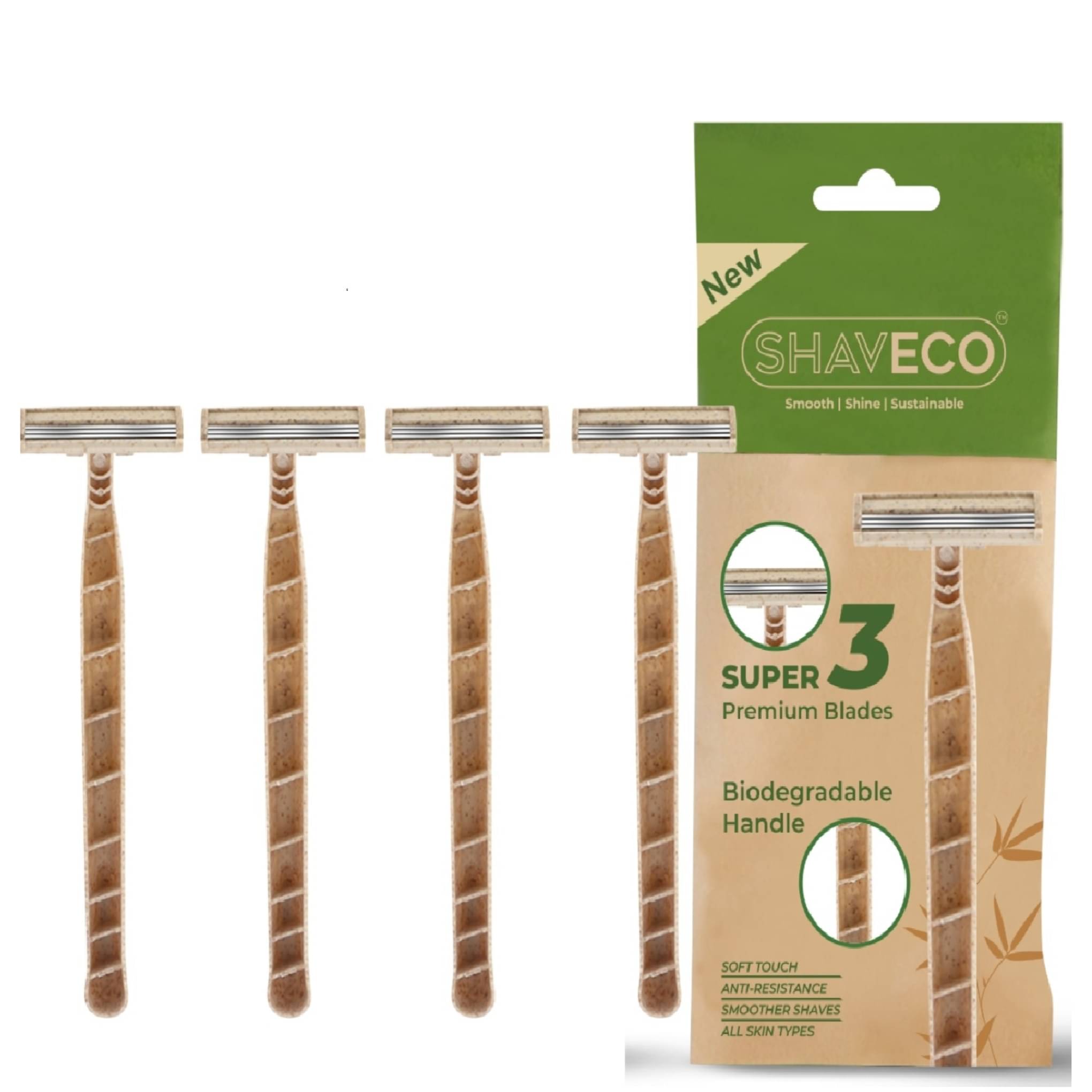     			SHAVECO Mens Adjustable Disposable 3 Blades Razor ( Pack of 4 )