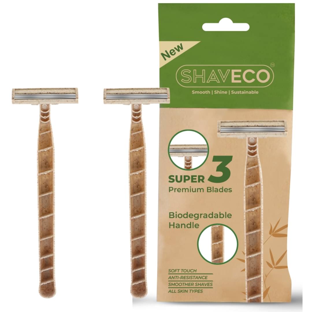     			SHAVECO Mens Adjustable Disposable 3 Blades Razor ( Pack of 2 )