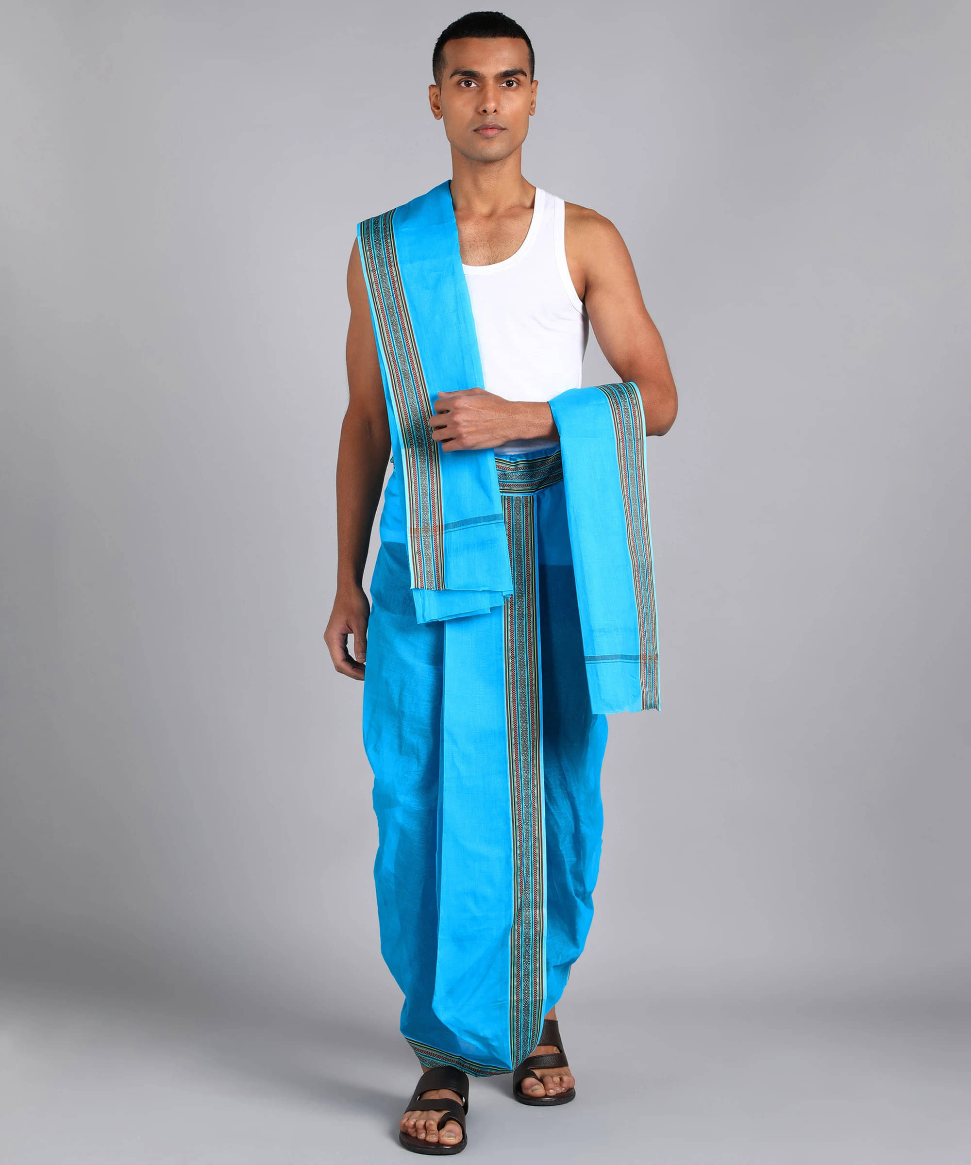 Sac shree aparajeet creations Cotton Men's Dhoti Blue ( Pack of 1 ) Sac shree aparajeet creations Cotton Men's Dhoti Blue ( Pack of 1 )