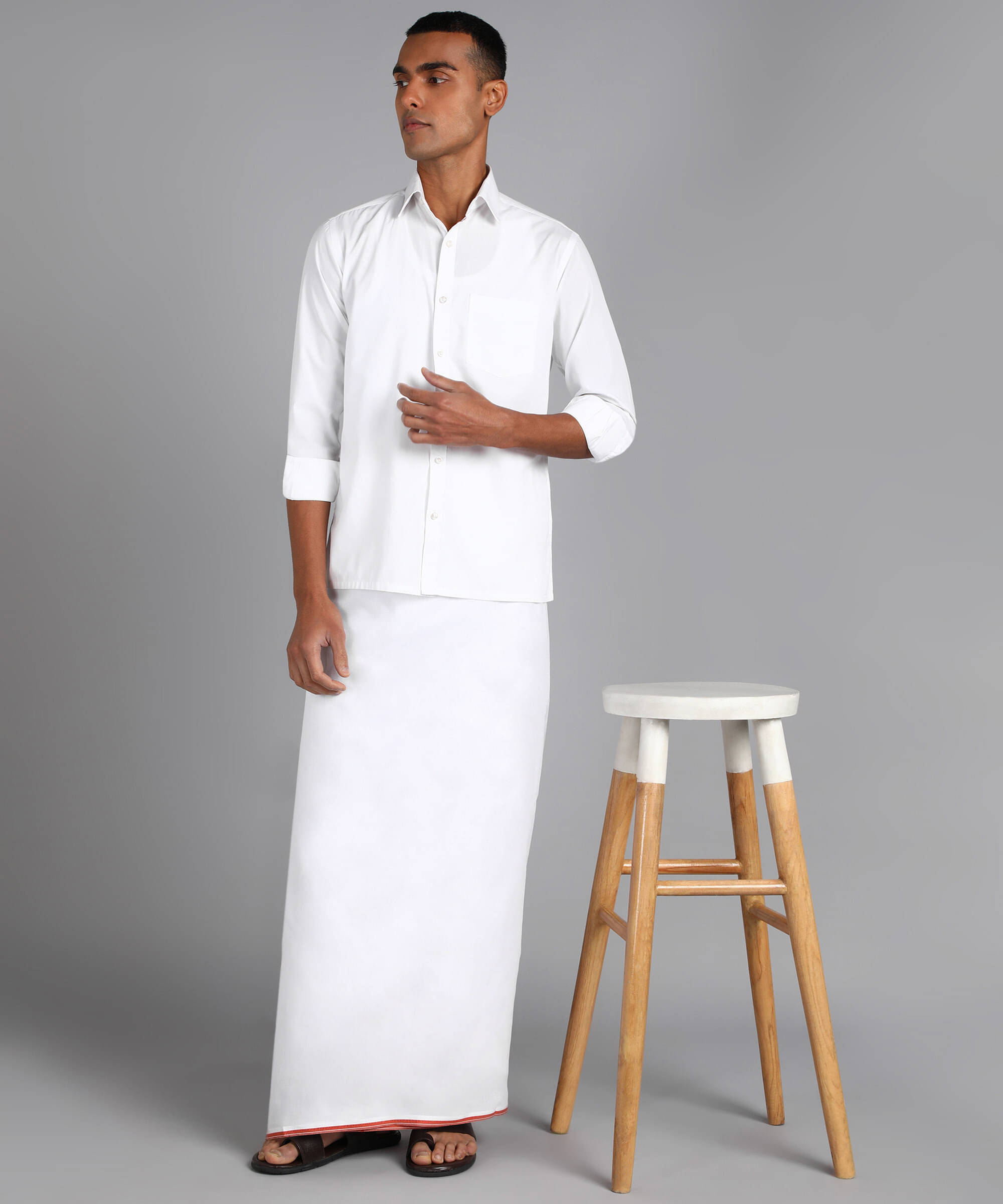 Sac shree aparajeet creations Cotton Men's Dhoti White ( Pack of 1 ) Sac shree aparajeet creations Cotton Men's Dhoti White ( Pack of 1 )