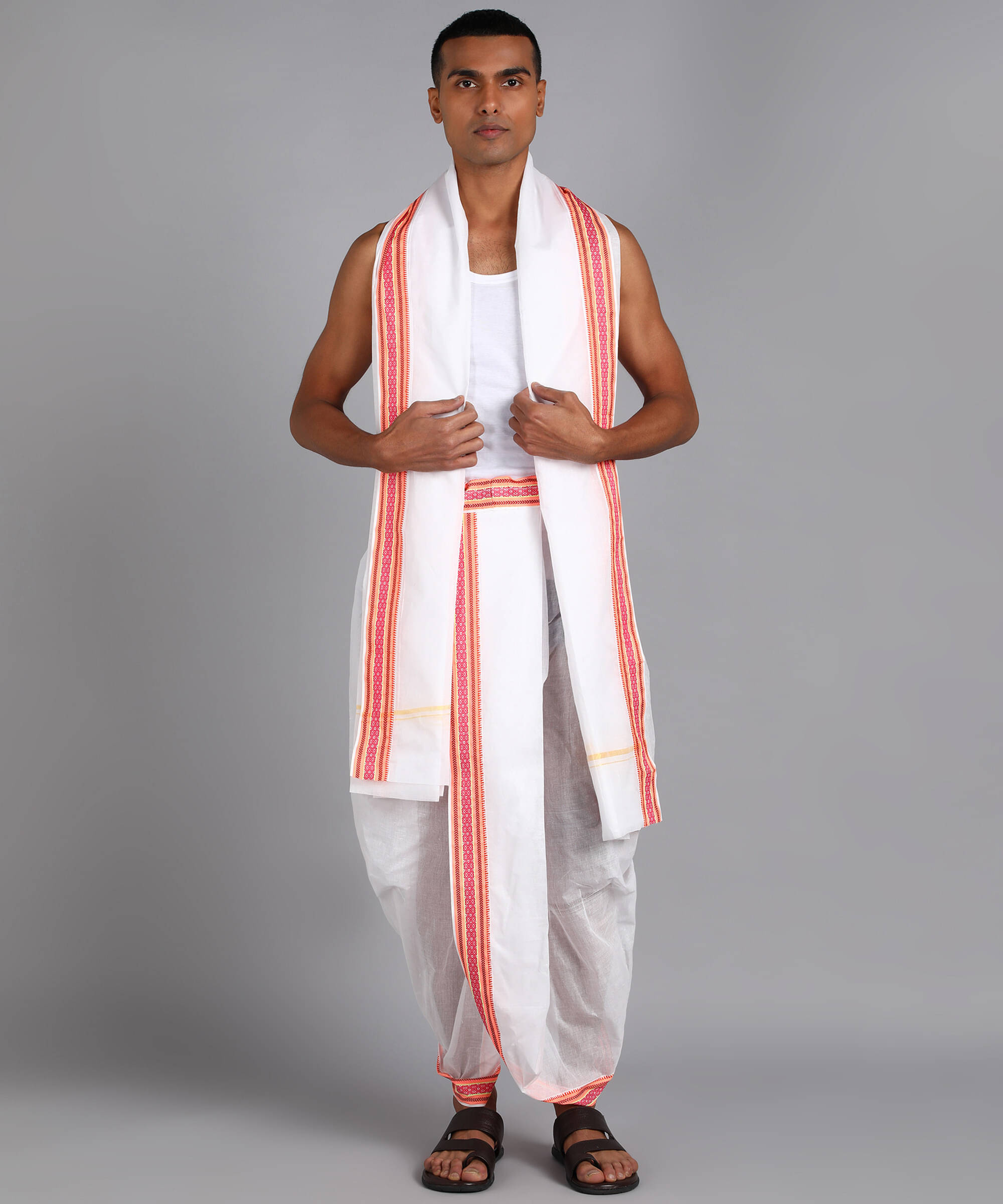 Sac shree aparajeet creations Cotton Men's Dhoti White ( Pack of 1 ) Sac shree aparajeet creations Cotton Men's Dhoti White ( Pack of 1 )