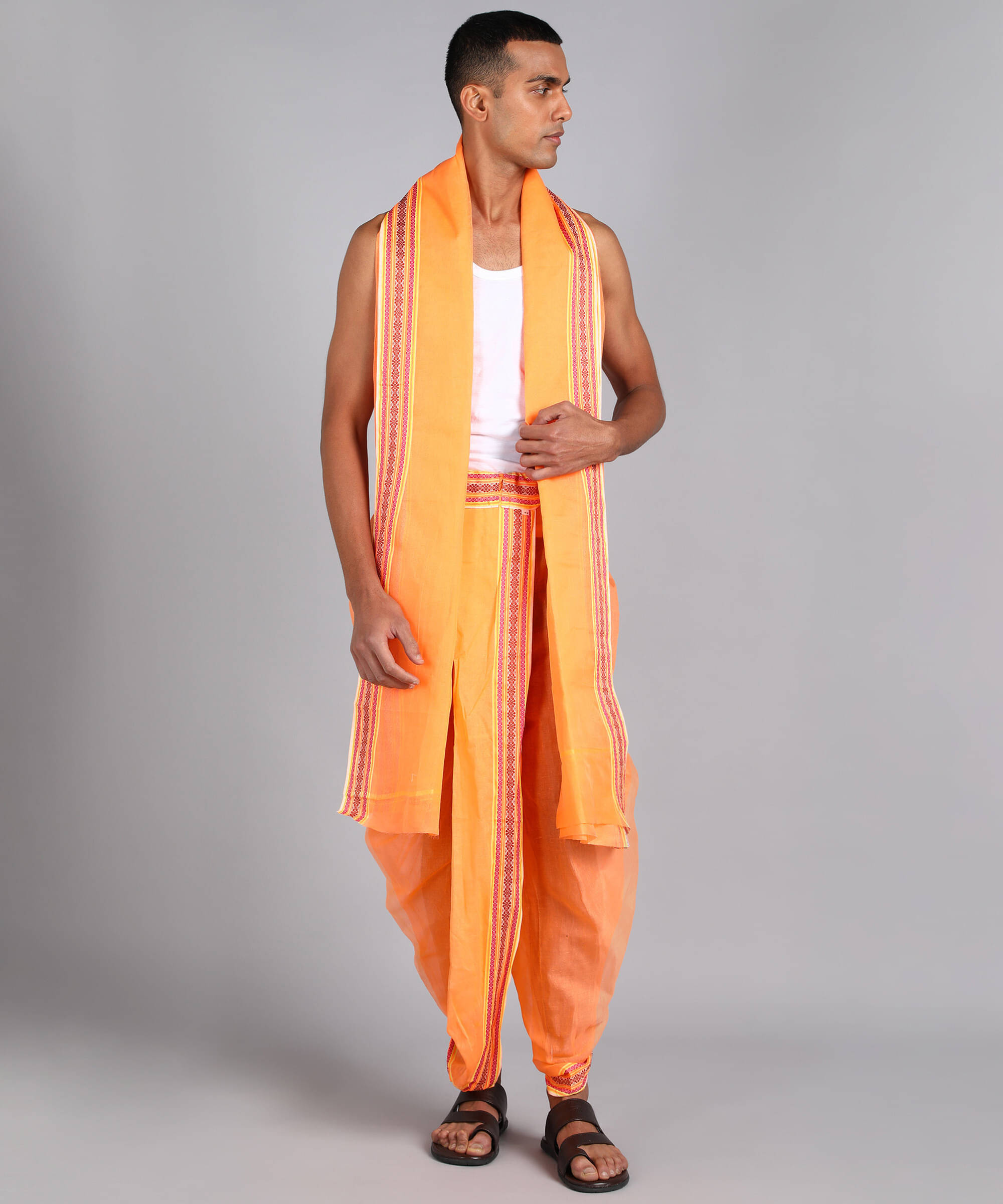     			Sac shree aparajeet creations Cotton Men's Dhoti Orange ( Pack of 1 )