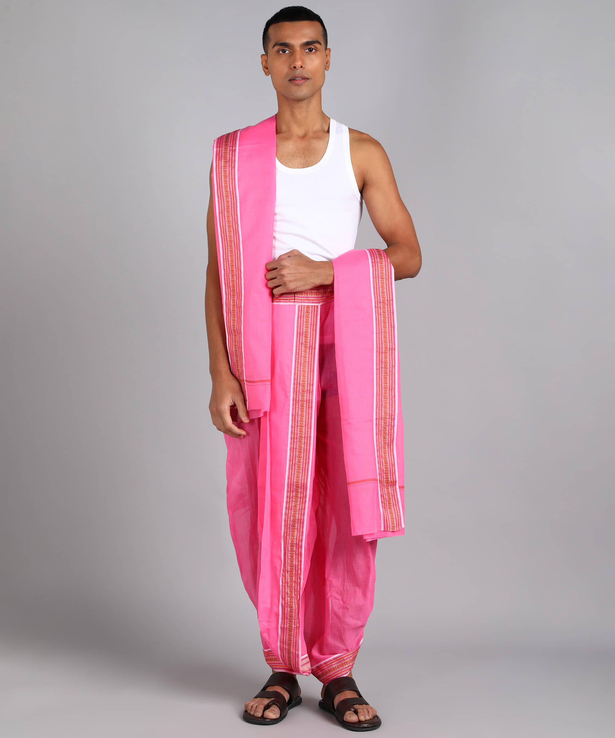     			Sac shree aparajeet creations Cotton Men's Dhoti Pink ( Pack of 1 )