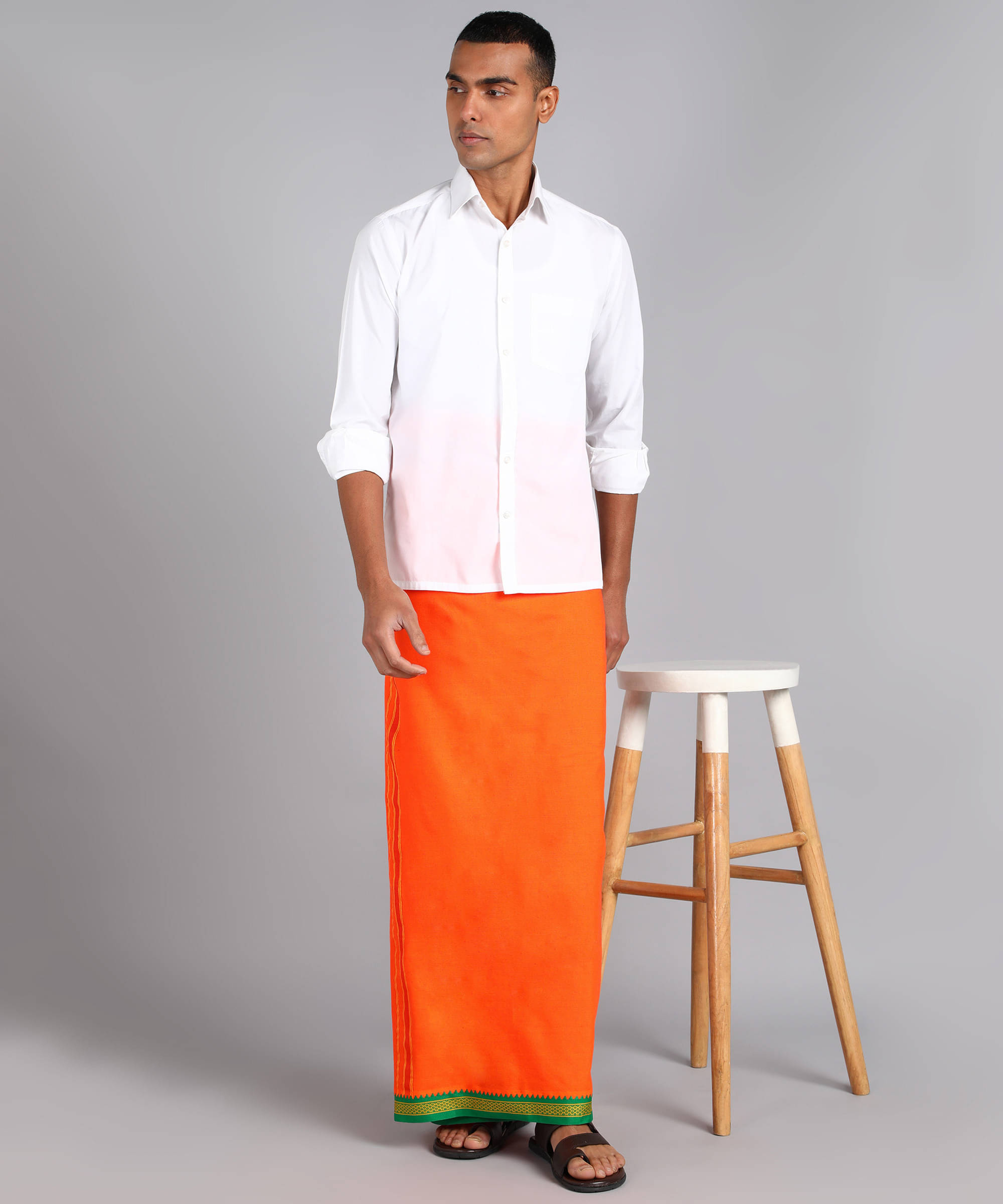 Sac shree aparajeet creations Cotton Men's Lungi Orange ( Pack of 1 ) Sac shree aparajeet creations Cotton Men's Lungi Orange ( Pack of 1 )
