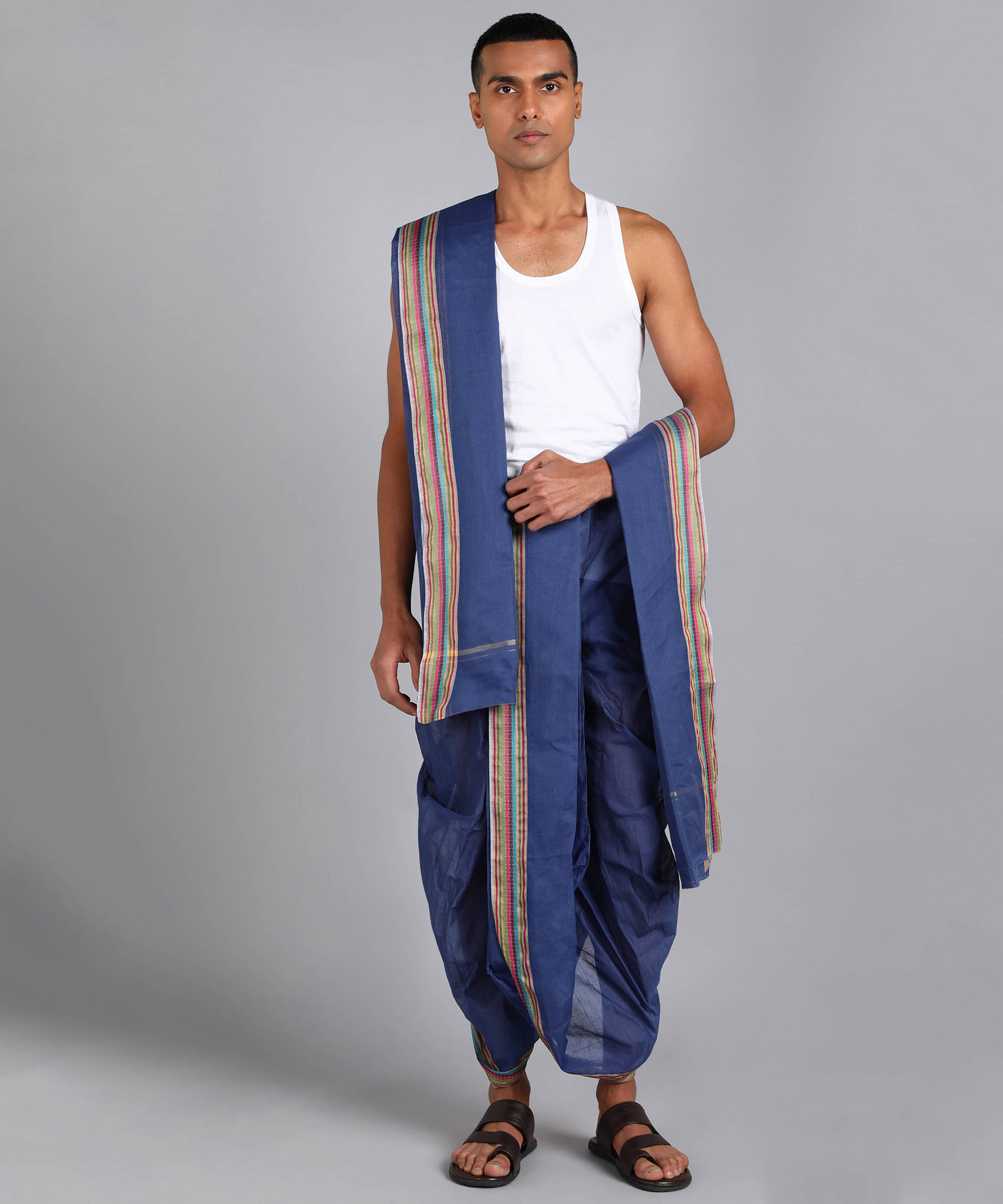 Sac shree aparajeet creations Cotton Men's Dhoti Blue ( Pack of 1 ) Sac shree aparajeet creations Cotton Men's Dhoti Blue ( Pack of 1 )