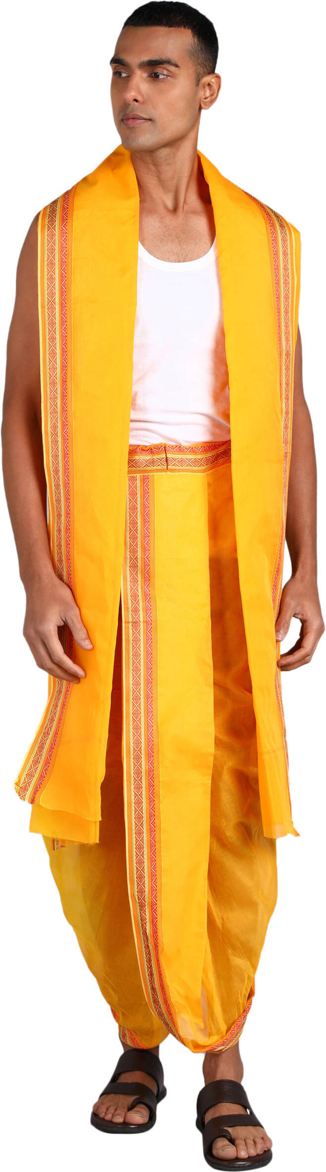 Sac shree aparajeet creations Cotton Men's Dhoti Yellow ( Pack of 1 ) Sac shree aparajeet creations Cotton Men's Dhoti Yellow ( Pack of 1 )