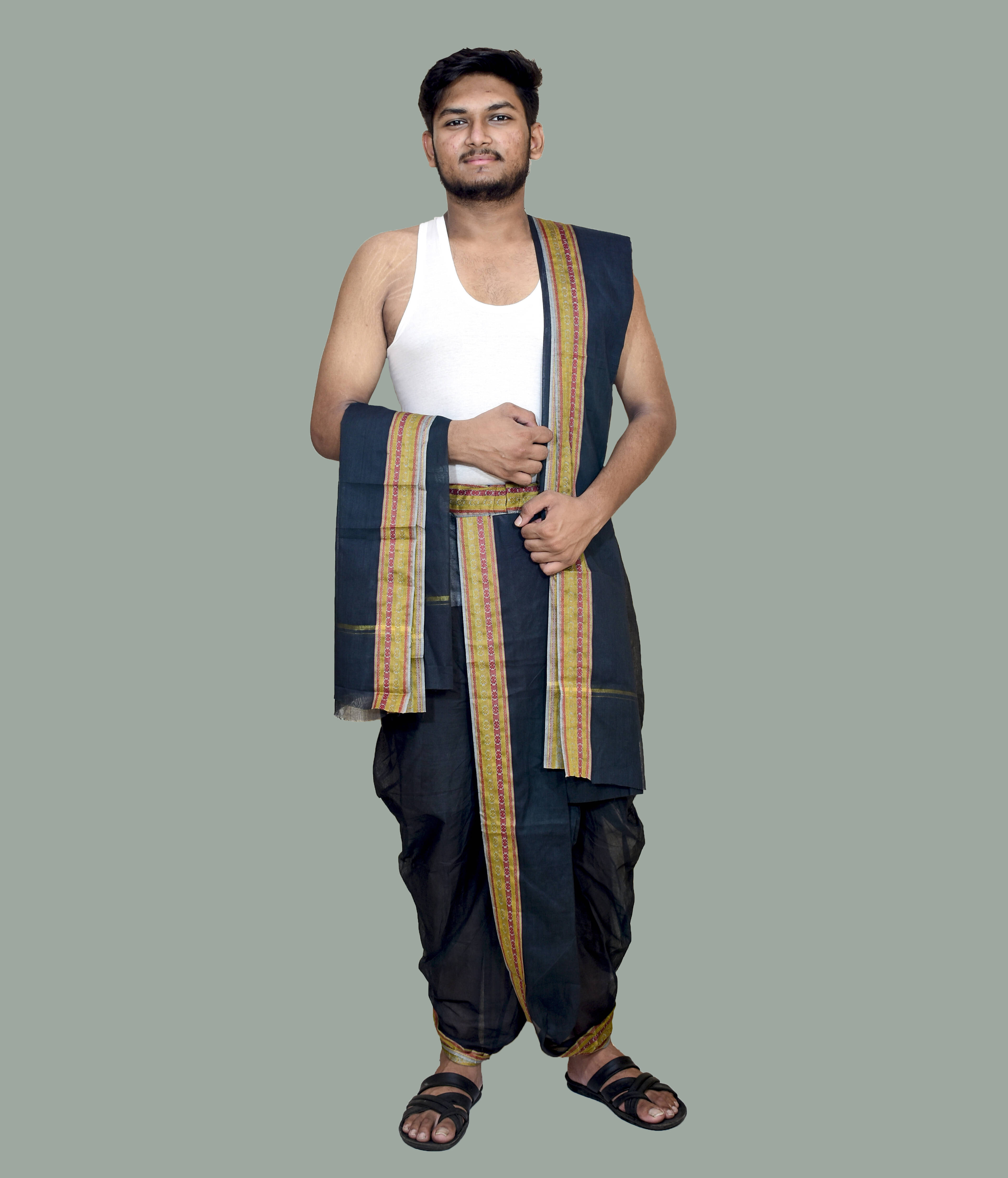 Sac shree aparajeet creations Cotton Men's Dhoti Black ( Pack of 1 ) Sac shree aparajeet creations Cotton Men's Dhoti Black ( Pack of 1 )