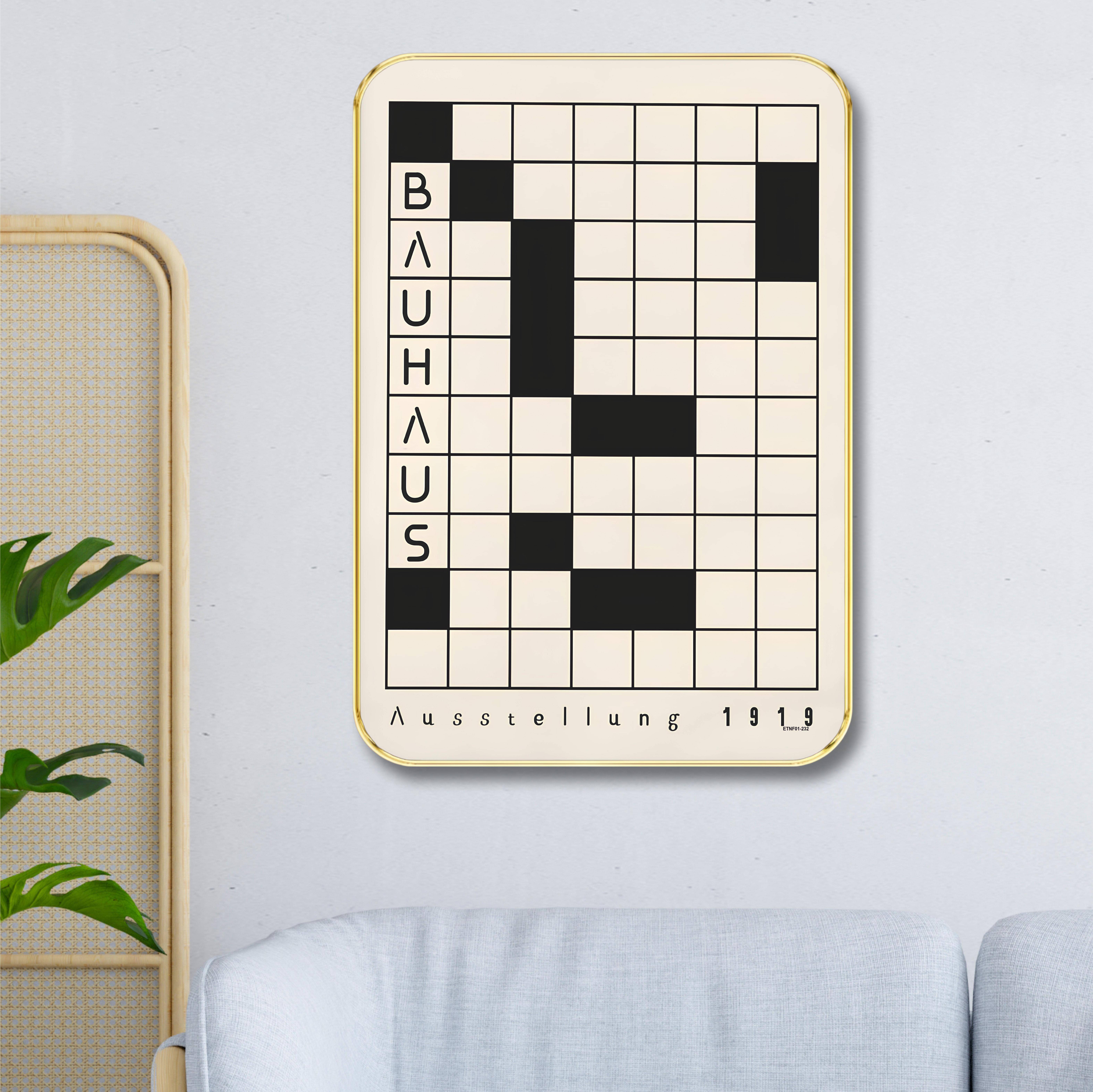 Saf Bauhaus Grid Abstract Wall Art | Modernist Exhibition painting | Minimal Black & White Art Print | Geometric Framed Design for Living Room, Office, or Gallery     			Saf Bauhaus Grid Abstract Wall Art | Modernist Exhibition painting | Minimal Black & White Art Print | Geometric Framed Design for Living Room, Office, or Gallery