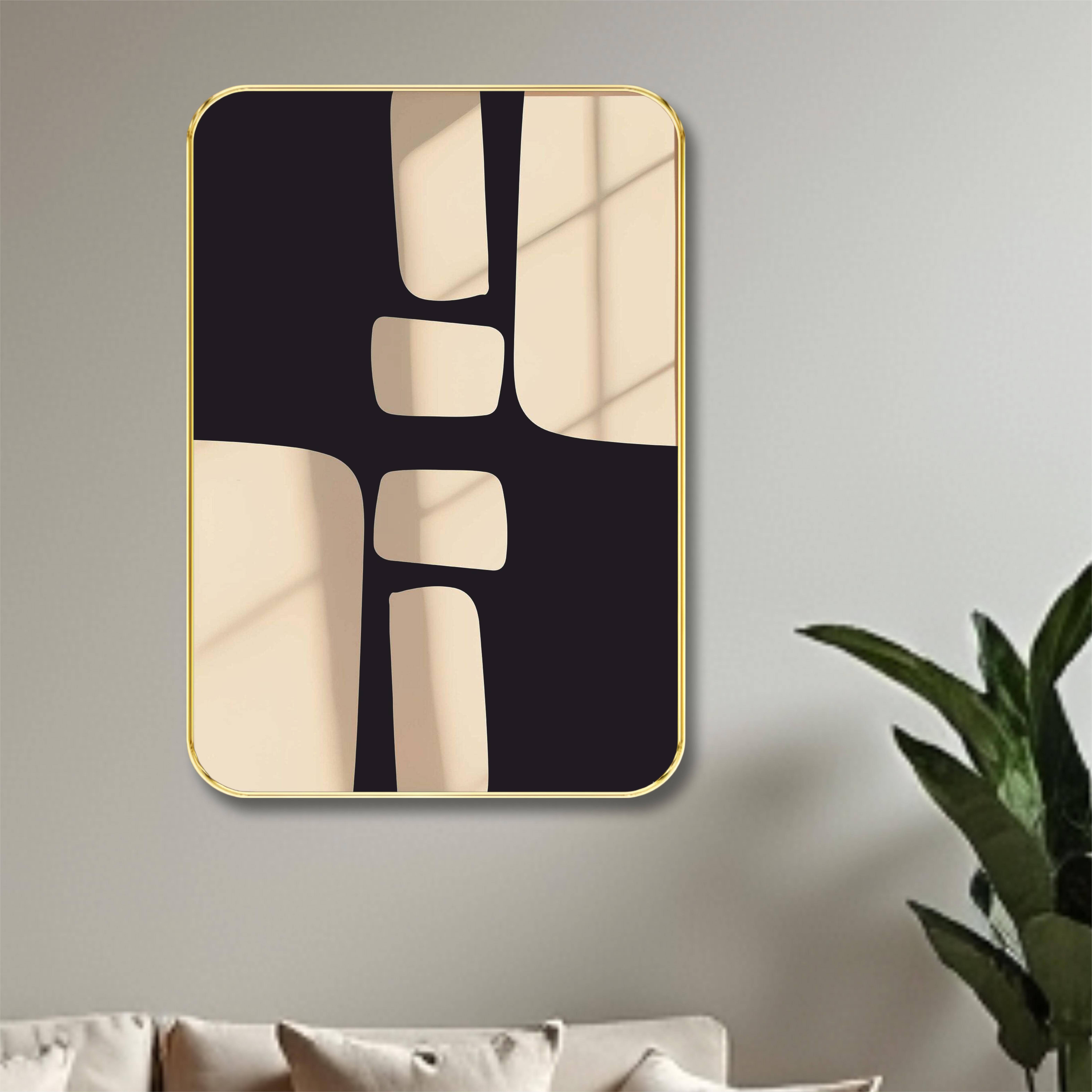 Saf Minimalist Abstract Wall Art in Beige & Black | Modern Geometric Framed Painting for Living Room, Bedroom & Office | Premium Aesthetic Decor Saf Minimalist Abstract Wall Art in Beige & Black | Modern Geometric Framed Painting for Living Room, Bedroom & Office | Premium Aesthetic Decor