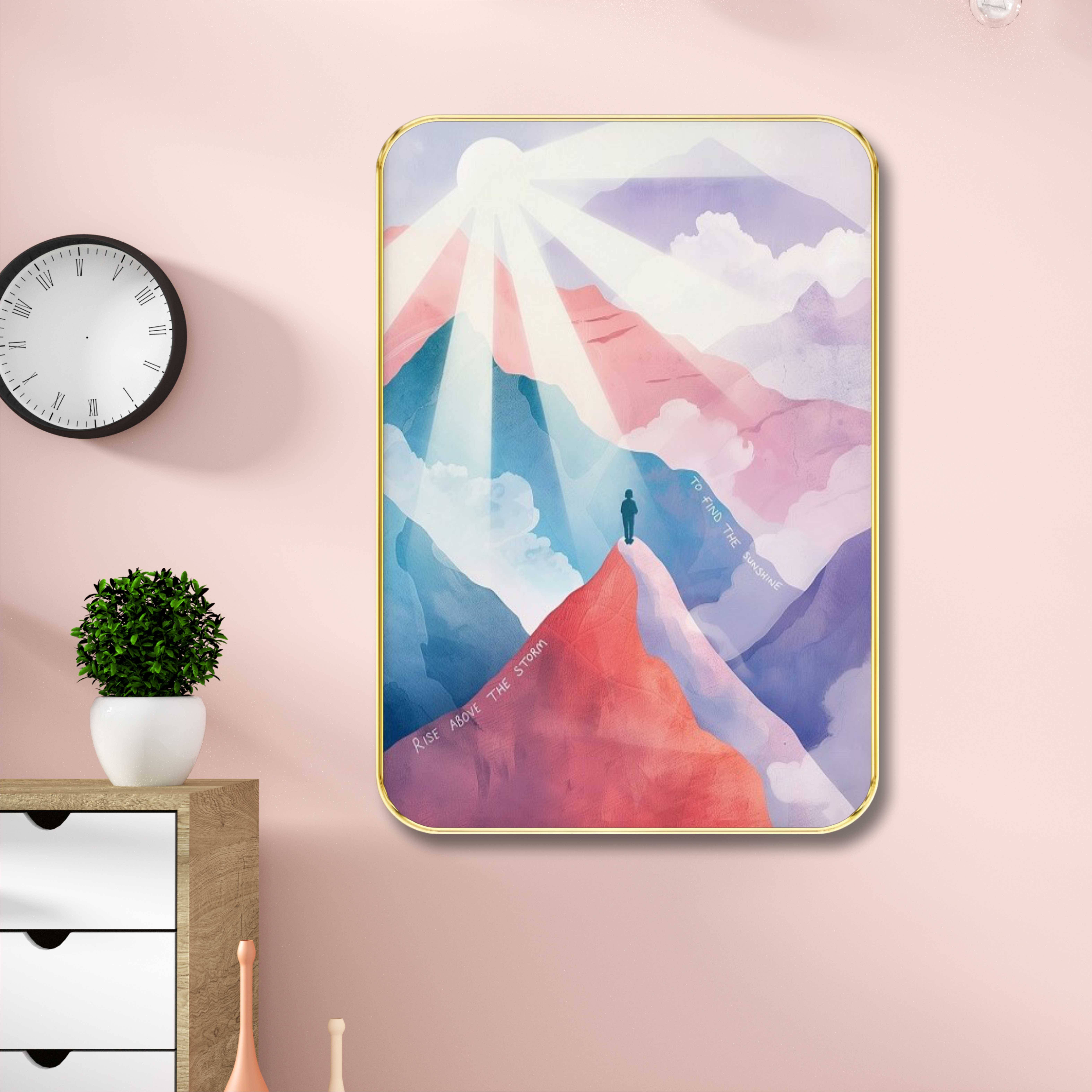 Saf Rise Above the Storm Wall Art – Inspirational Mountain Landscape Poster – Motivational Quote Print for Home, Office, or Dorm Decor Saf Rise Above the Storm Wall Art – Inspirational Mountain Landscape Poster – Motivational Quote Print for Home, Office, or Dorm Decor