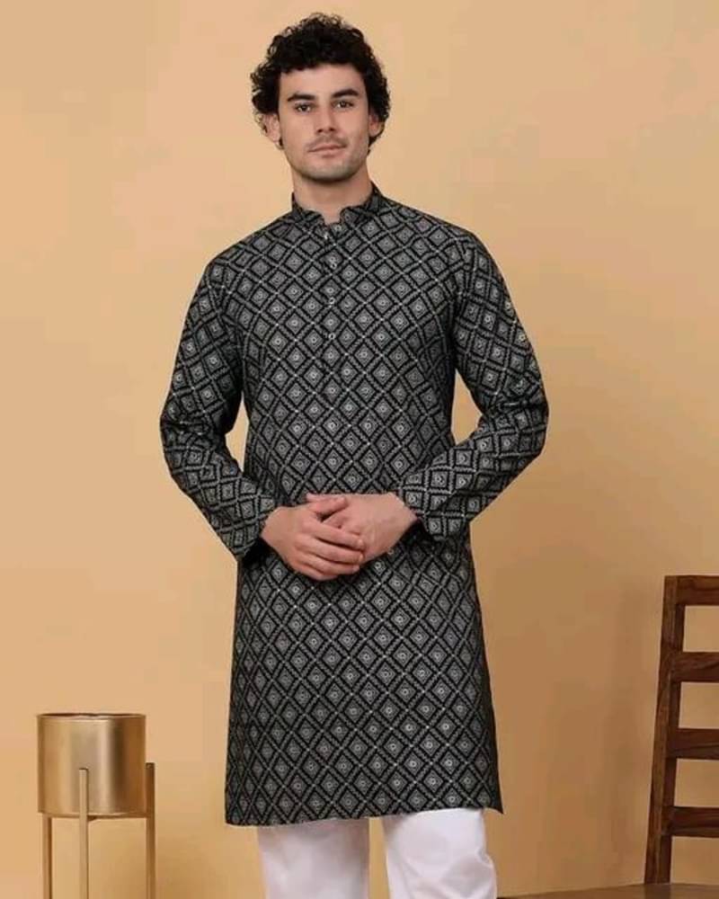    			Shree Ganesh Creation Black Cotton Blend Men's Regular Kurta ( Pack of 1 )