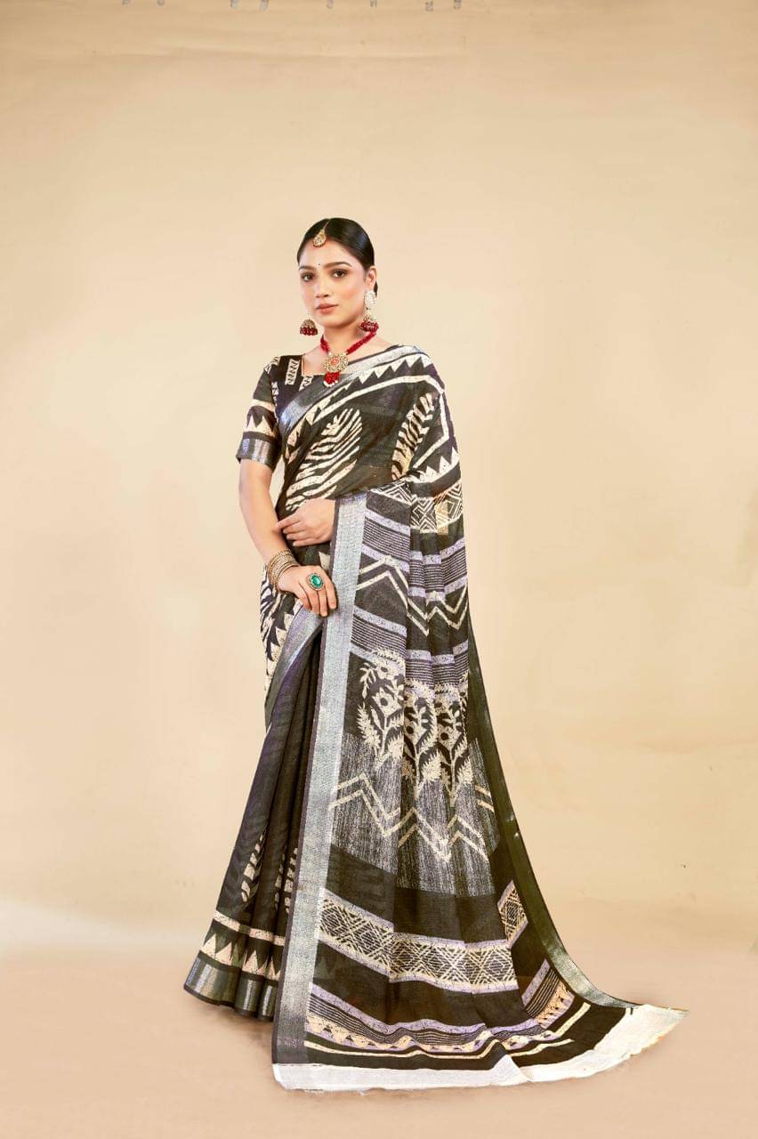 VTEXX Cotton Printed Saree With Unstitched Blouse Piece ( Multicolor 2 )     			VTEXX Cotton Printed Saree With Unstitched Blouse Piece ( Multicolor 2 )