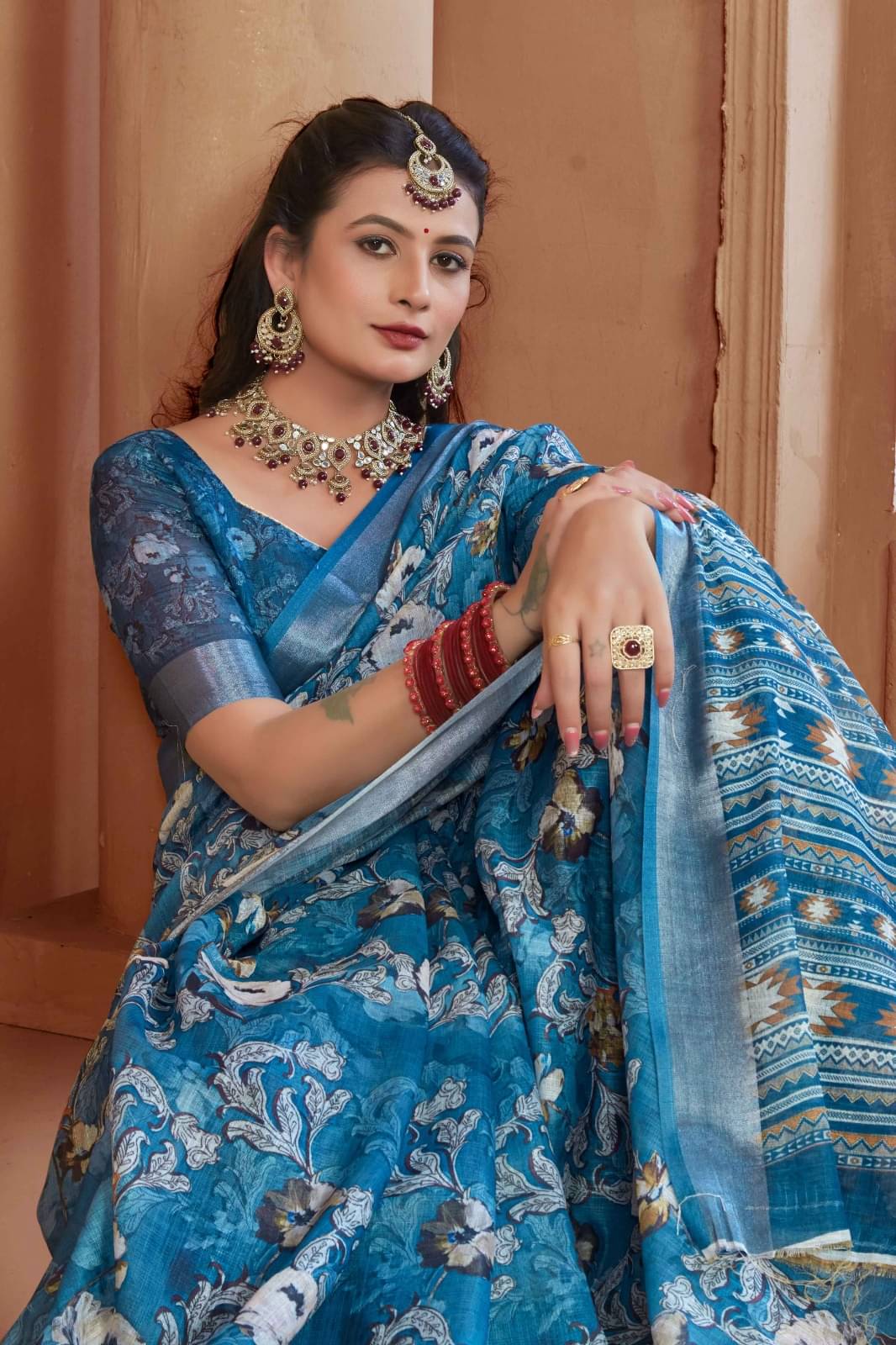 VTEXX Cotton Printed Saree With Unstitched Blouse Piece ( Multicolor 6 )     			VTEXX Cotton Printed Saree With Unstitched Blouse Piece ( Multicolor 6 )