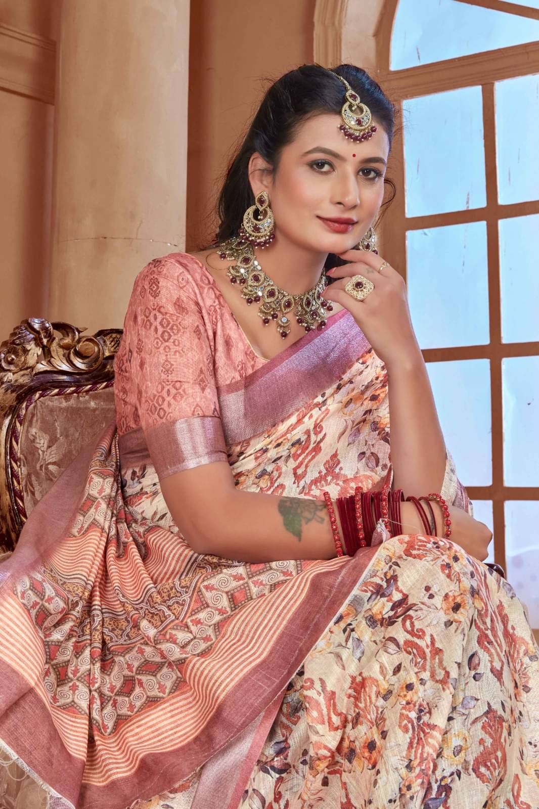 VTEXX Cotton Printed Saree With Unstitched Blouse Piece ( Multicolor 3 ) VTEXX Cotton Printed Saree With Unstitched Blouse Piece ( Multicolor 3 )