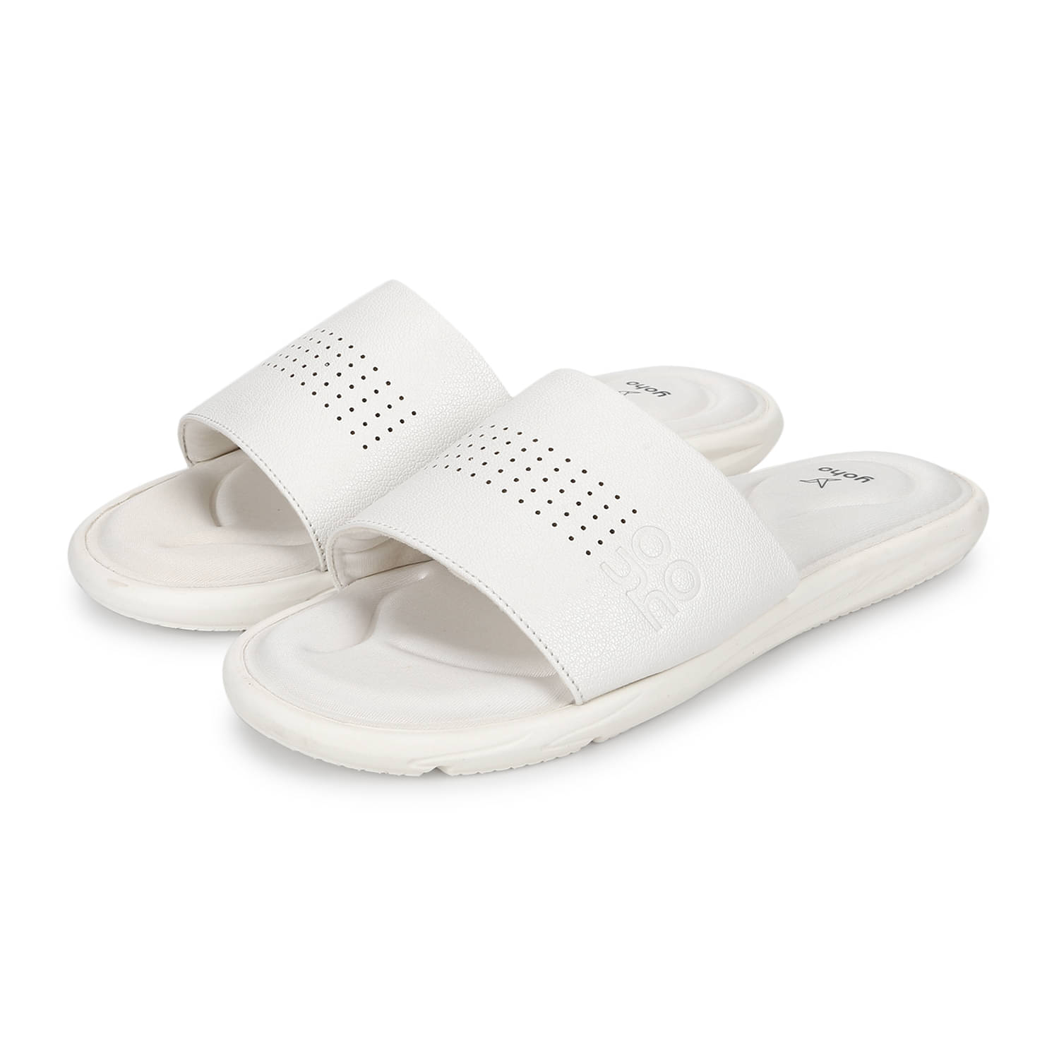     			Yoho White Men's Slide Flip Flop
