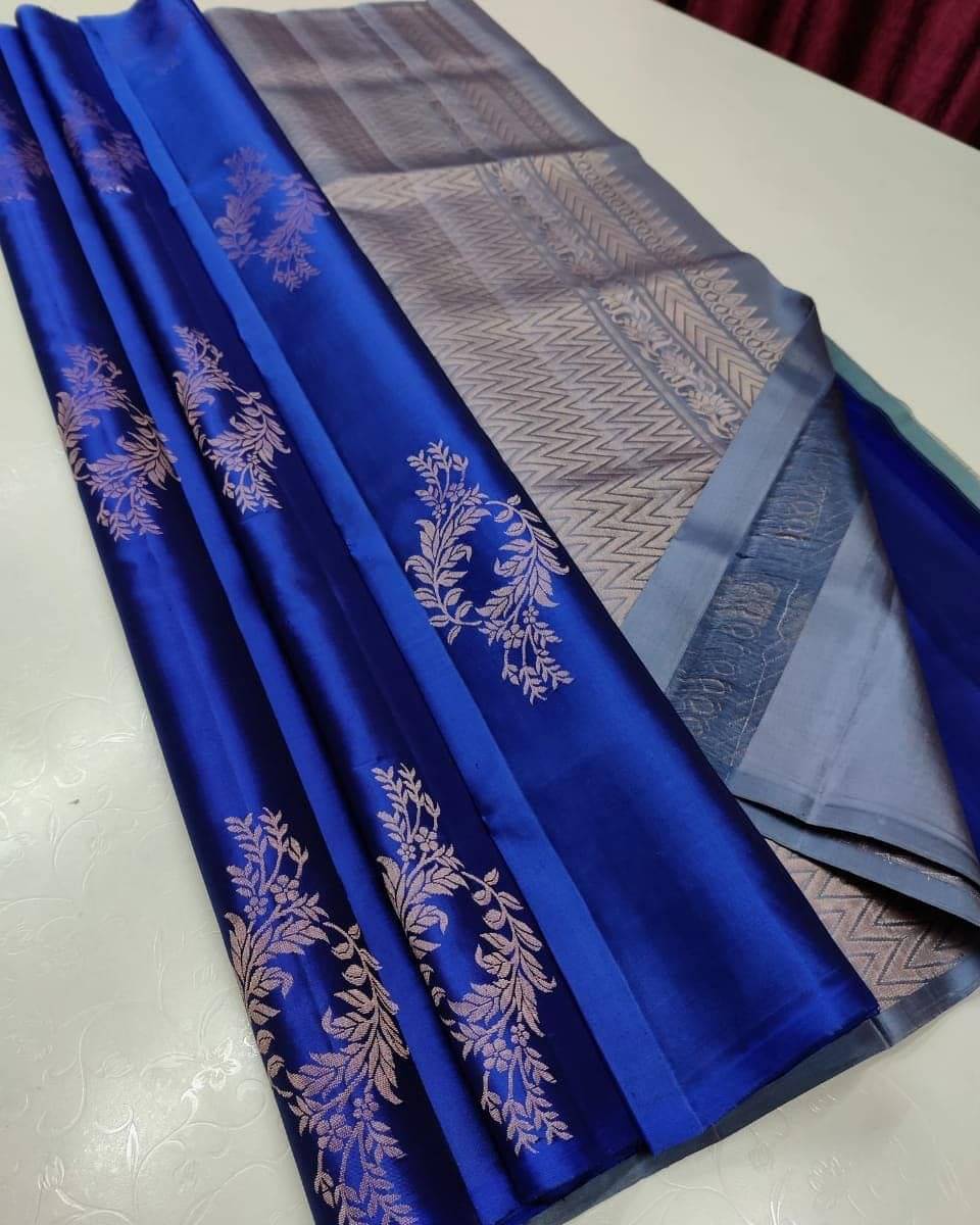     			fab woven Art Silk Woven Kanjeevaram Sarees With Unstitched Blouse Piece ( Blue )