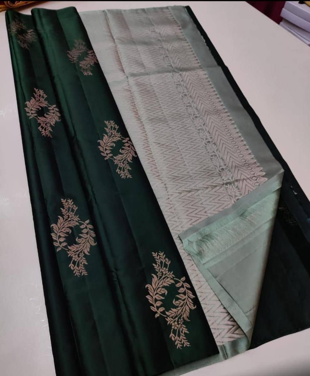 fab woven Art Silk Woven Kanjeevaram Sarees With Unstitched Blouse Piece ( Navy Blue ) - Sarees | Buy online on ZillyBuy